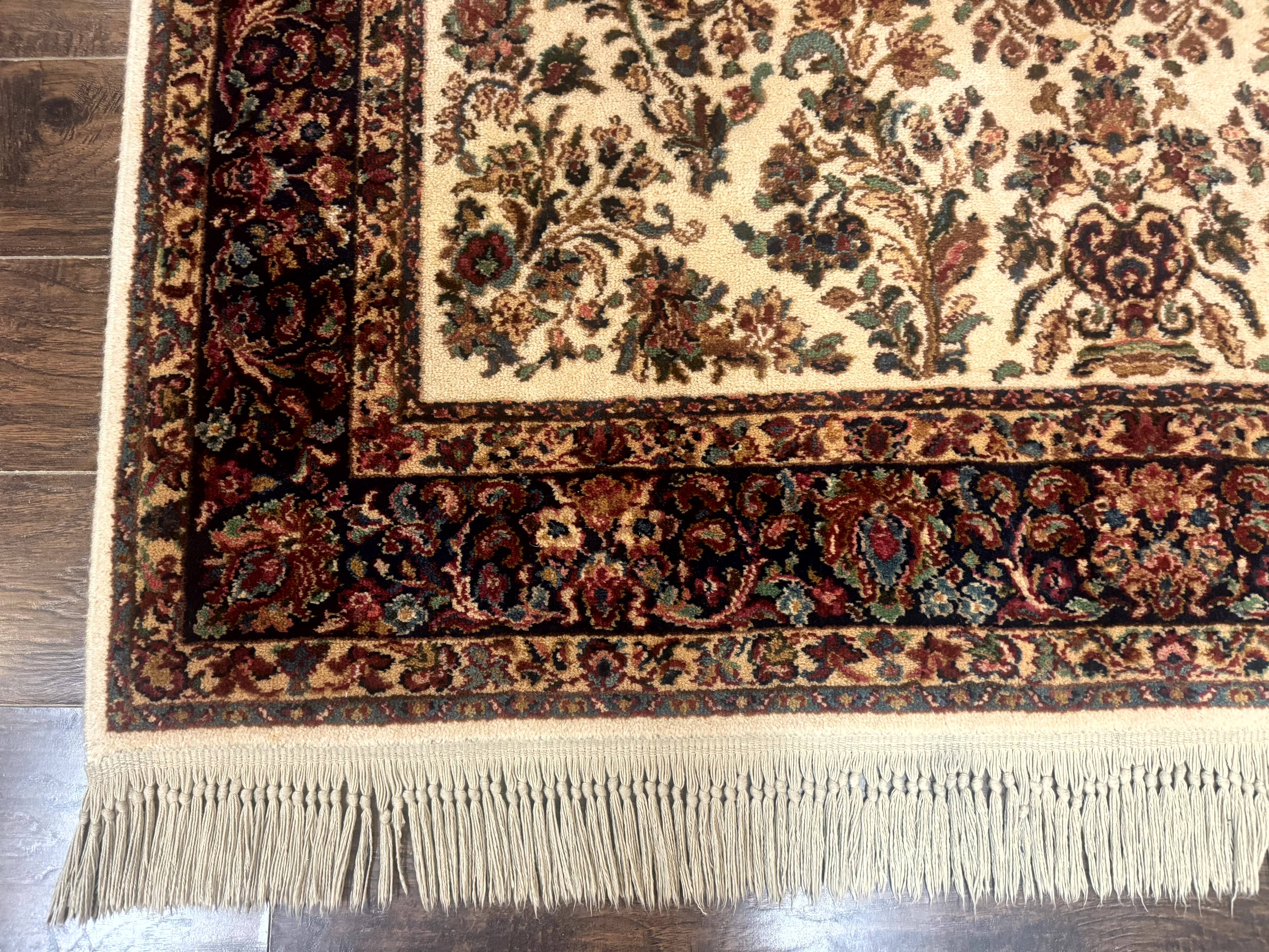 Karastan Rug 5.9 x 9, Ivory Sarouk #760, Wool Pile, Original 700 Series, Vintage - Jewel Rugs