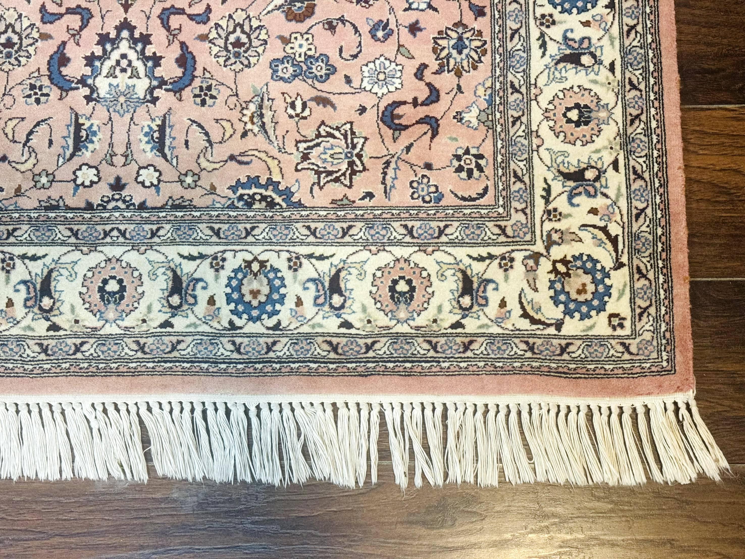 Pak Persian Rug 4x6, Pink and Cream, Very Fine 225 KPSI, Handmade Wool Oriental Carpet - Jewel Rugs