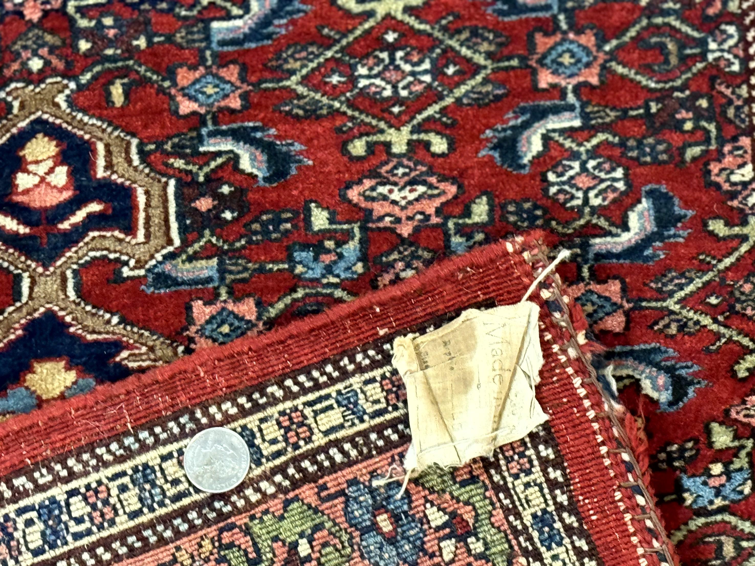 Persian Bidjar Rug 2.7 x 4, Red and Navy Blue, Small Persian Area Rug, Semi Antique - Jewel Rugs