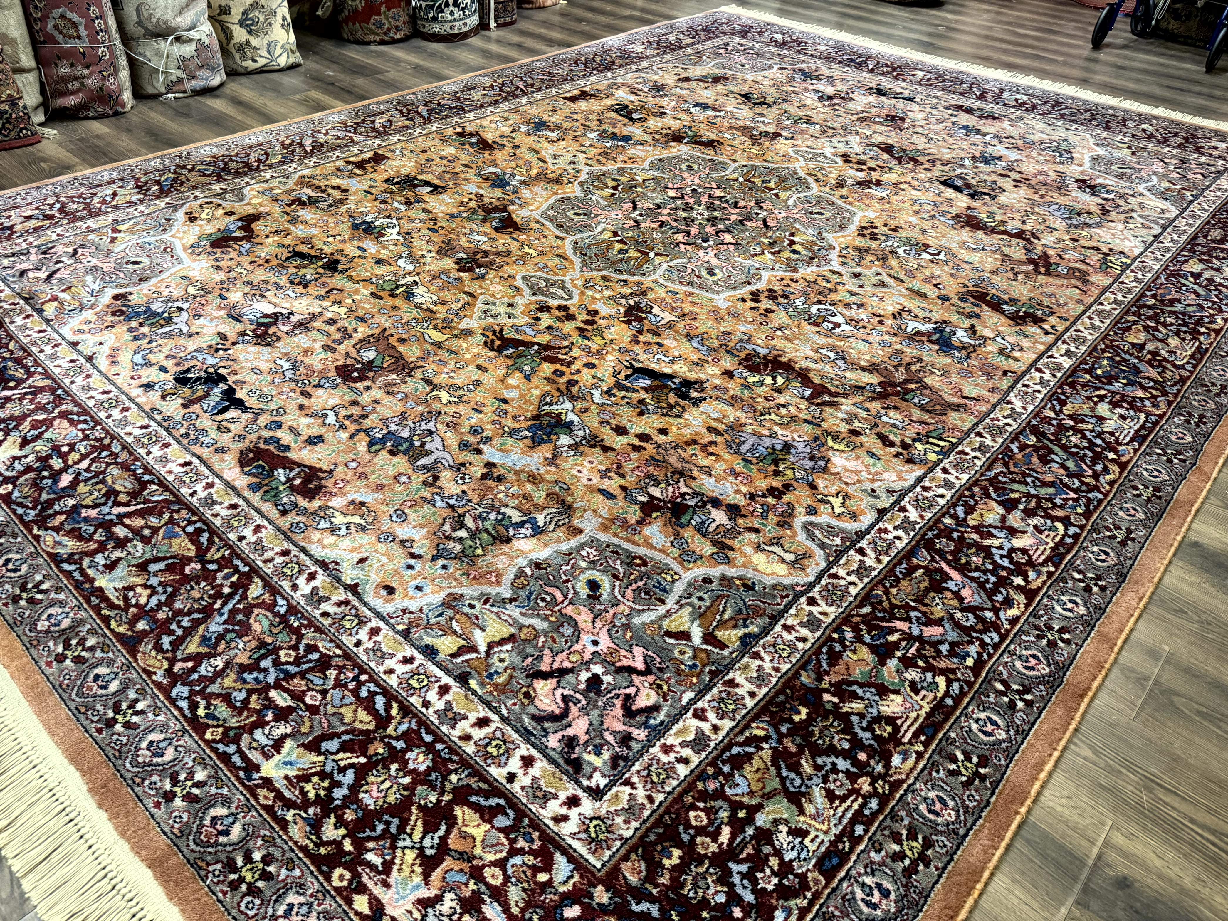 Karastan Rug 10x14 - Persian Hunting Rug #723 - Wool Pile, Vintage - Jewel Rugs