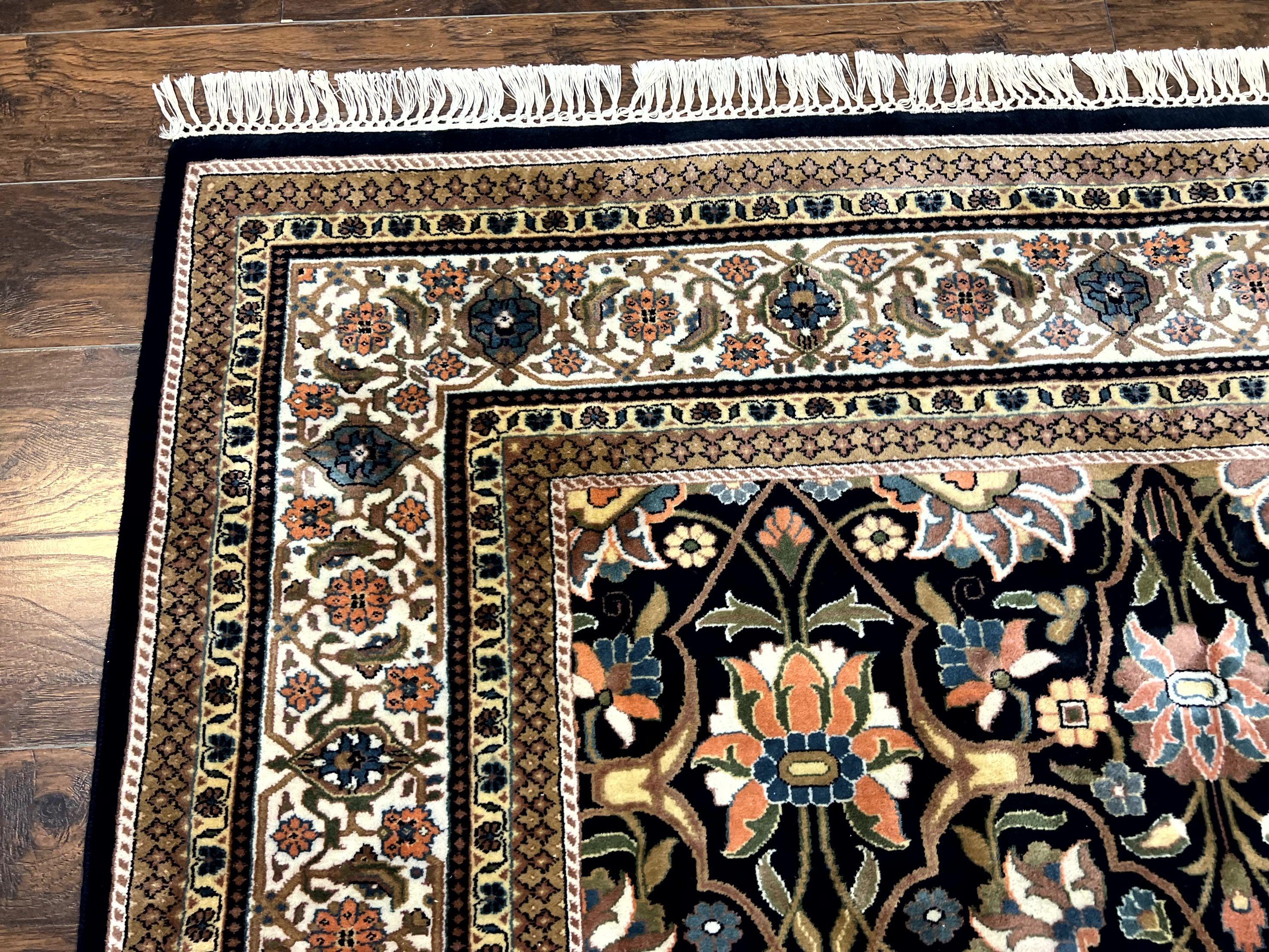 Indo Persian Bidjar Rug 6x10, Vintage Handmade Wool Carpet, Allover Pattern - Jewel Rugs