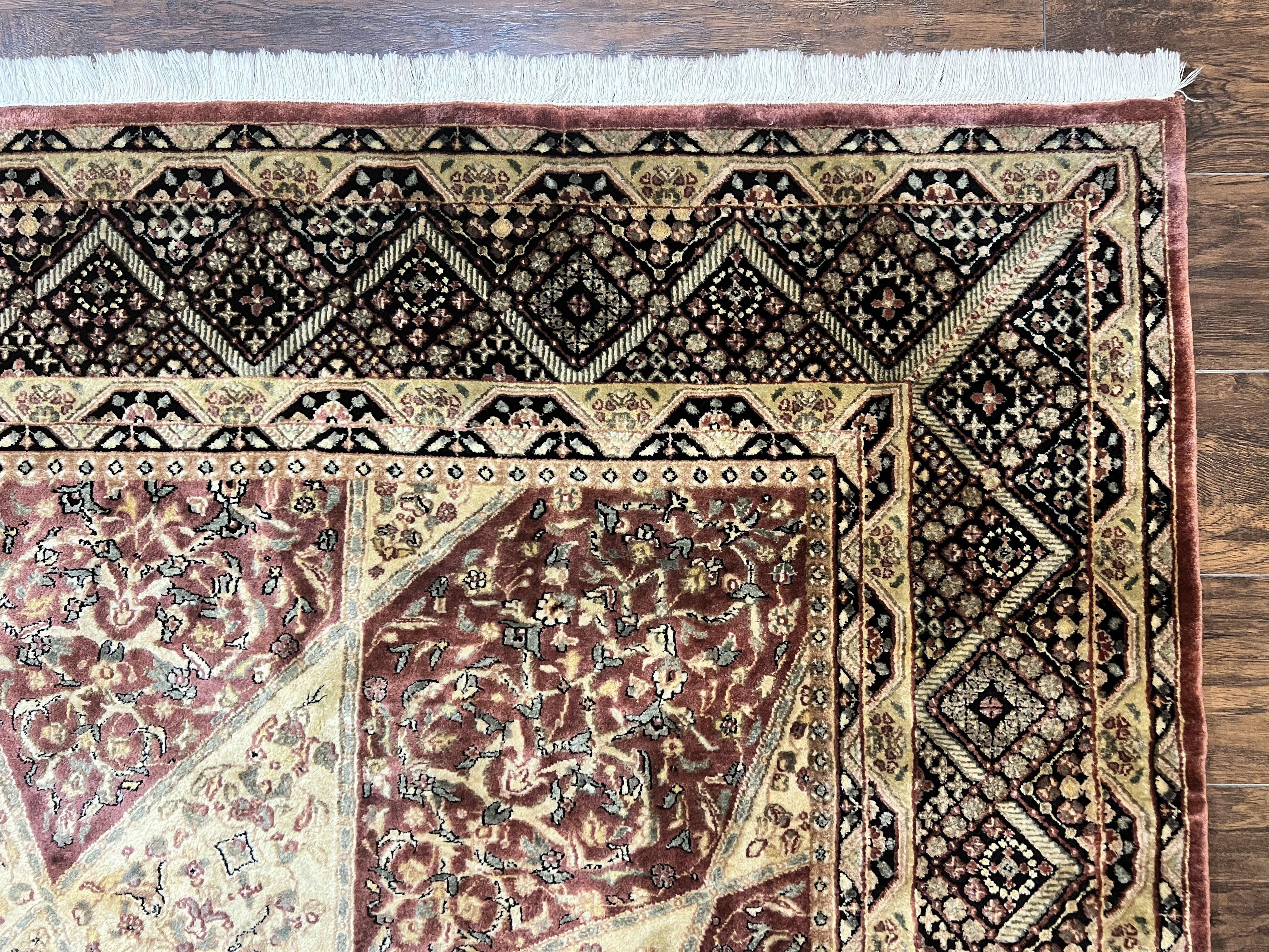 Indo Persian Rug 8x10, Dome Design, 210 KPSI, Handmade Vintage Wool Rug - Jewel Rugs