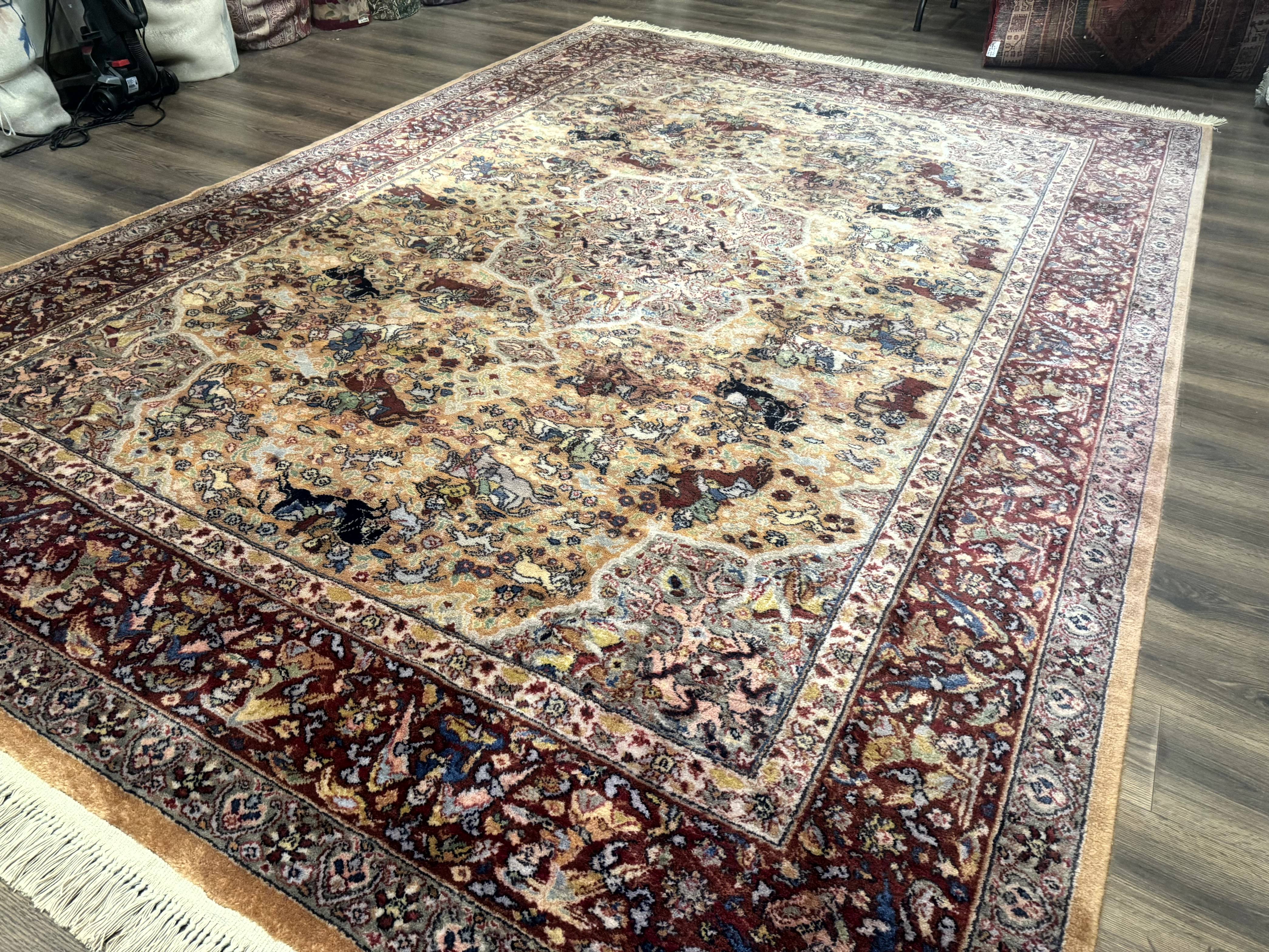 Karastan Rug 8.8 x 12 Persian Hunting #723, Wool Pile, Original 700 Series - Jewel Rugs