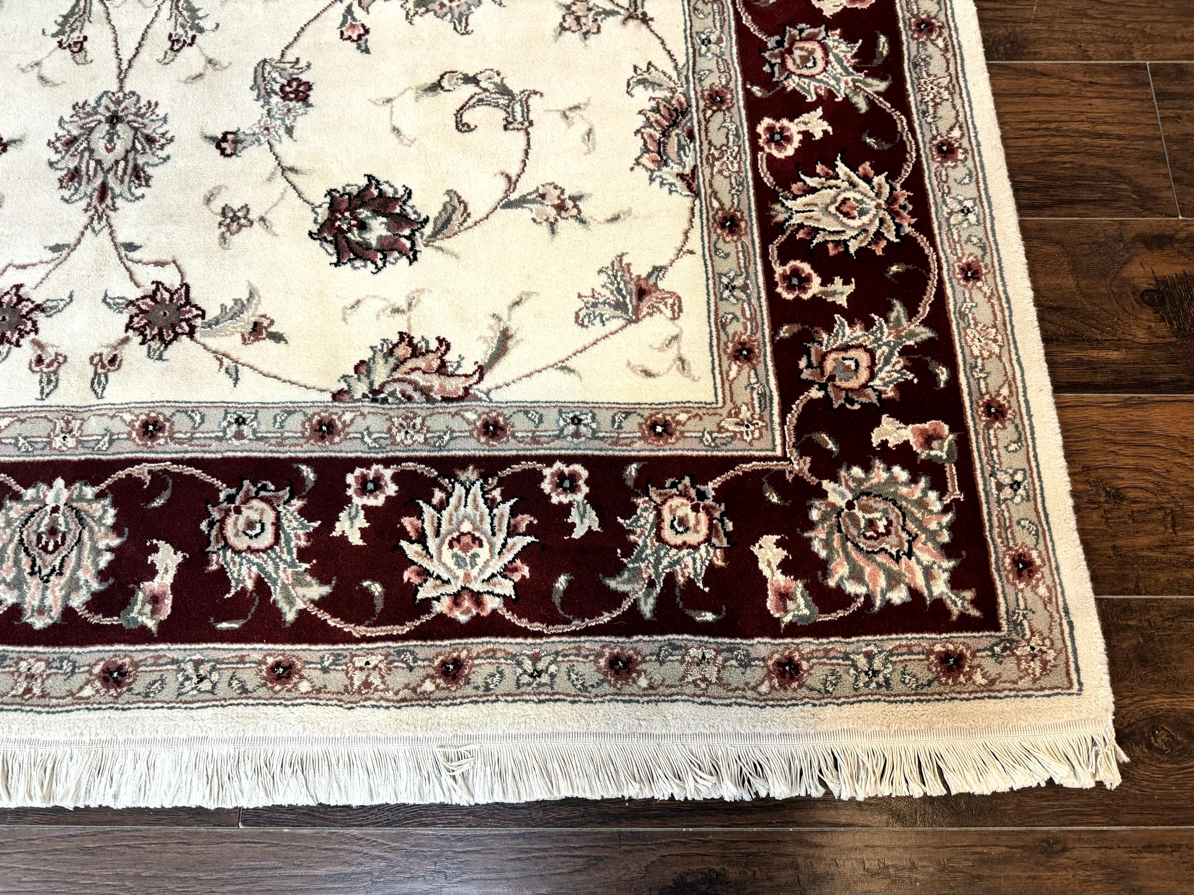 Ivory and Burgundy Pak Persian Rug 6x9 - Jewel Rugs