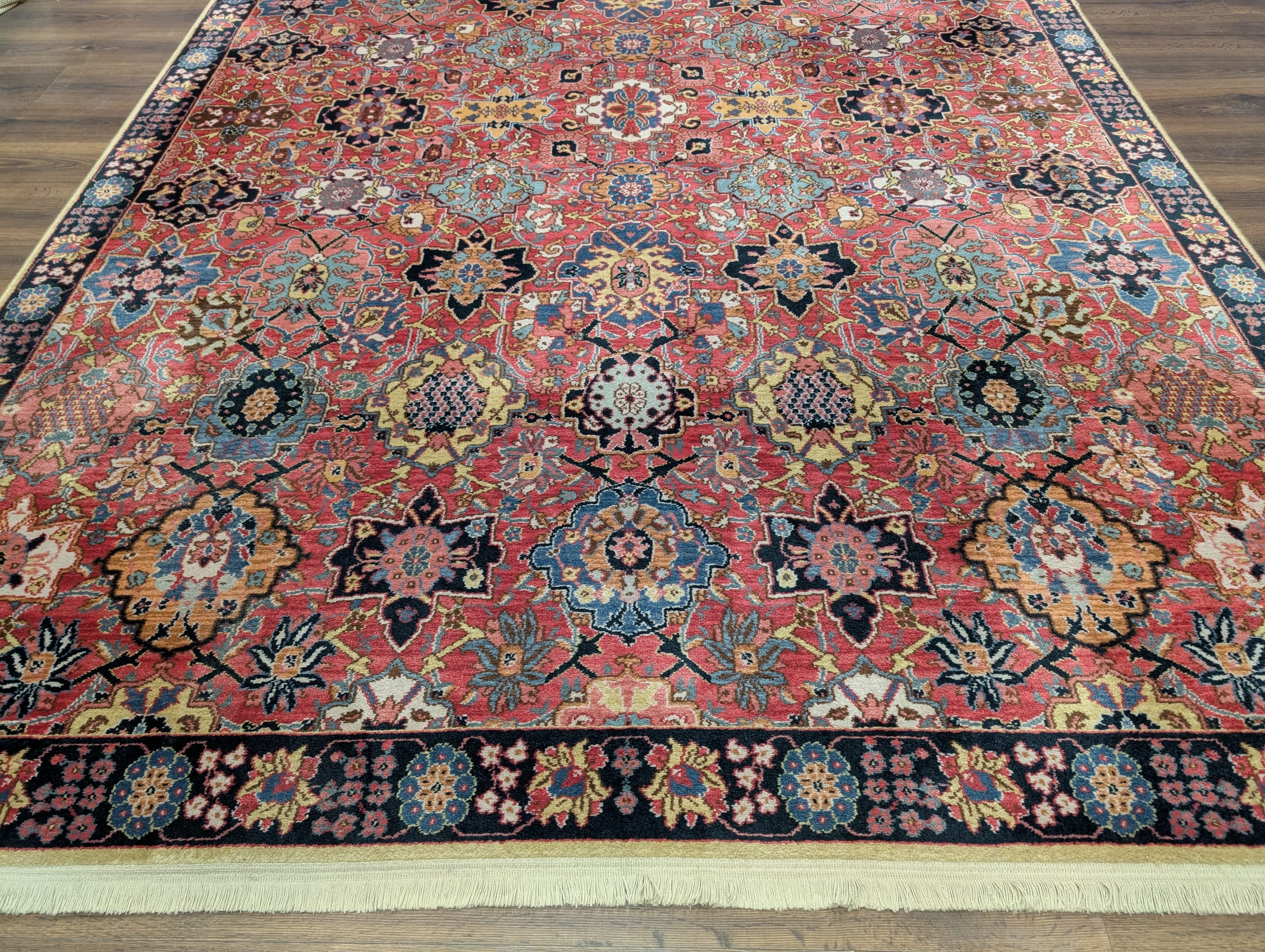 Karastan Rug 8.3 x 11.7, Williamsburg Kerman Vase #557, Wool, Vintage - Jewel Rugs