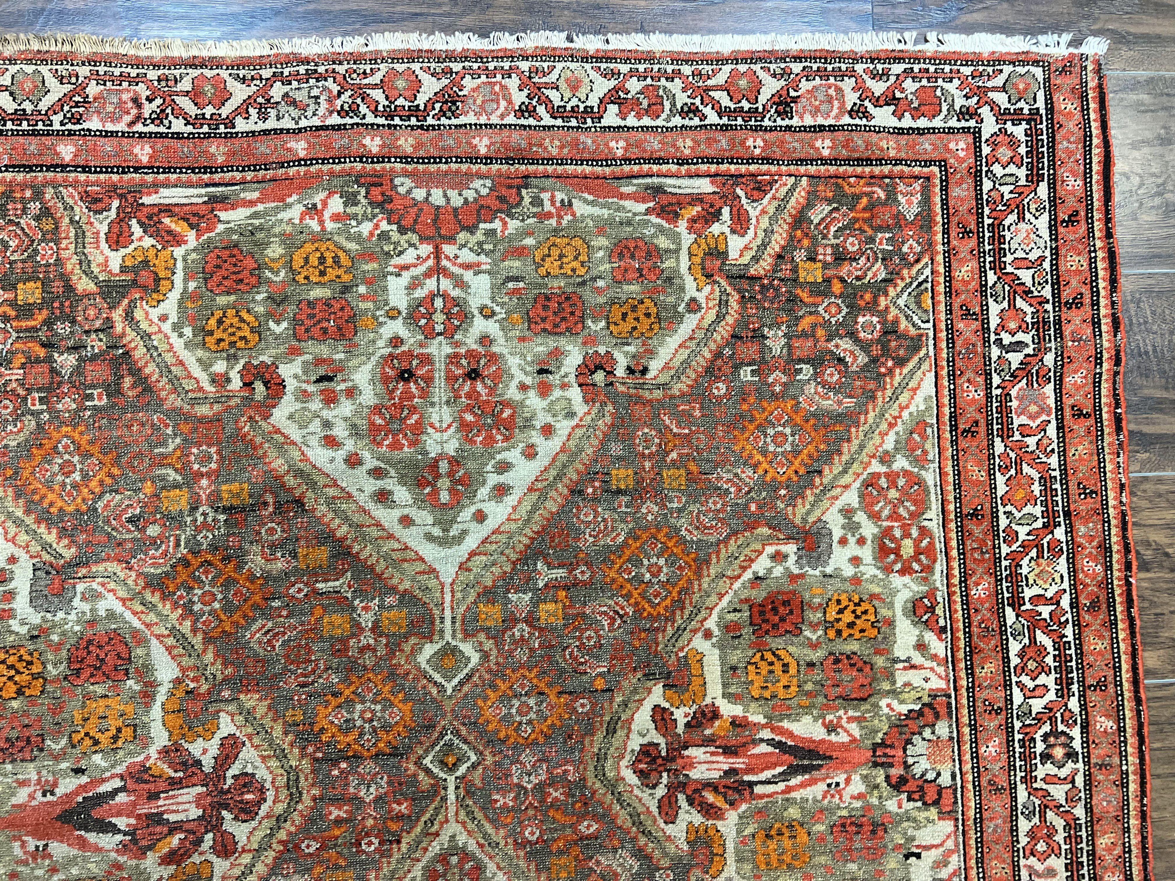 Wonderful Antique Persian Malayer Rug 4x6, Wool Hand Knotted Authentic Oriental Carpet, Very Fine - Jewel Rugs