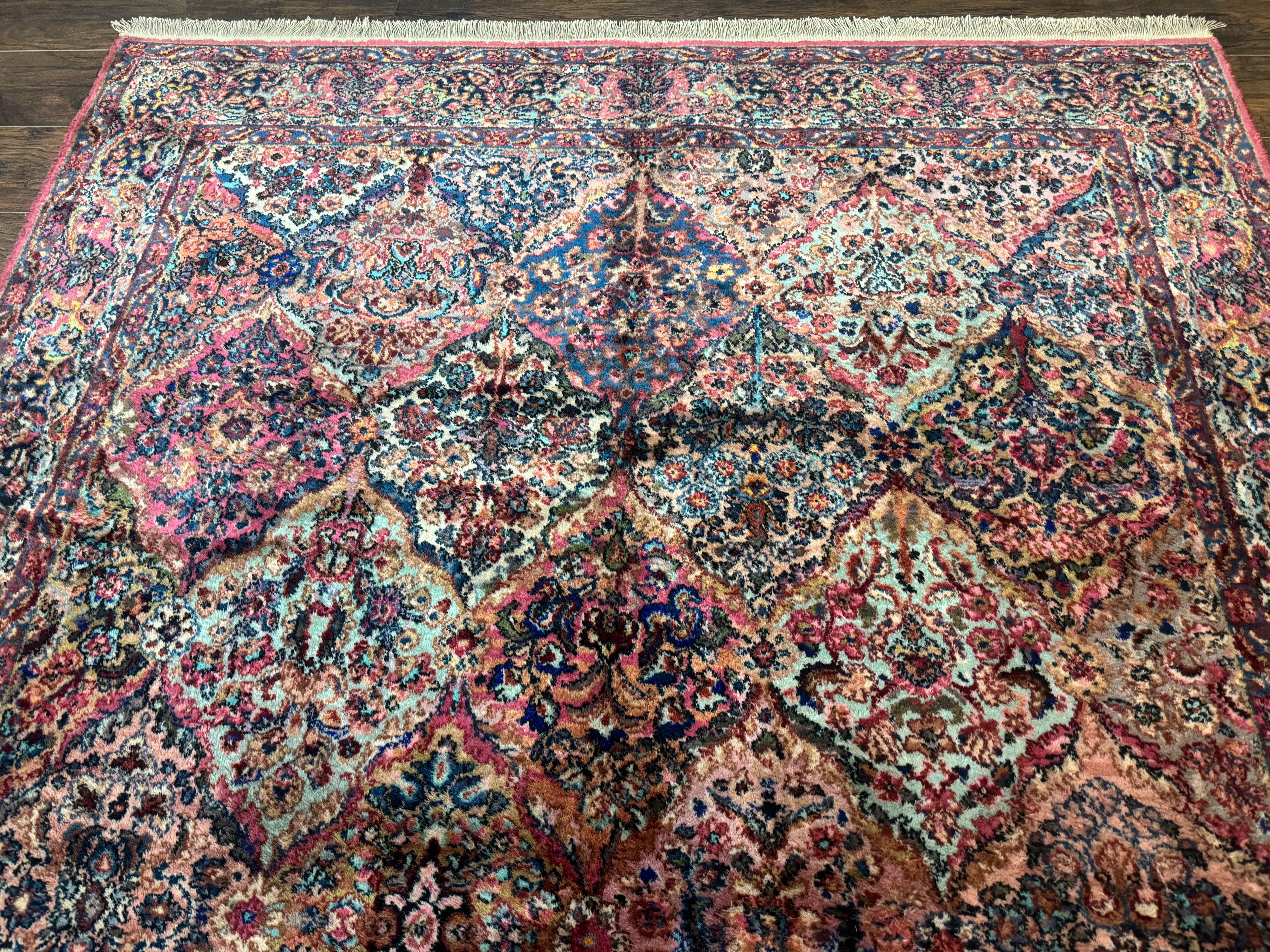 Karastan Rug 6x9, Multicolor Panel Kirman Rug #717, Wool Original Karastan Collection 700 Series, Vintage Discontinued Karastan - Jewel Rugs