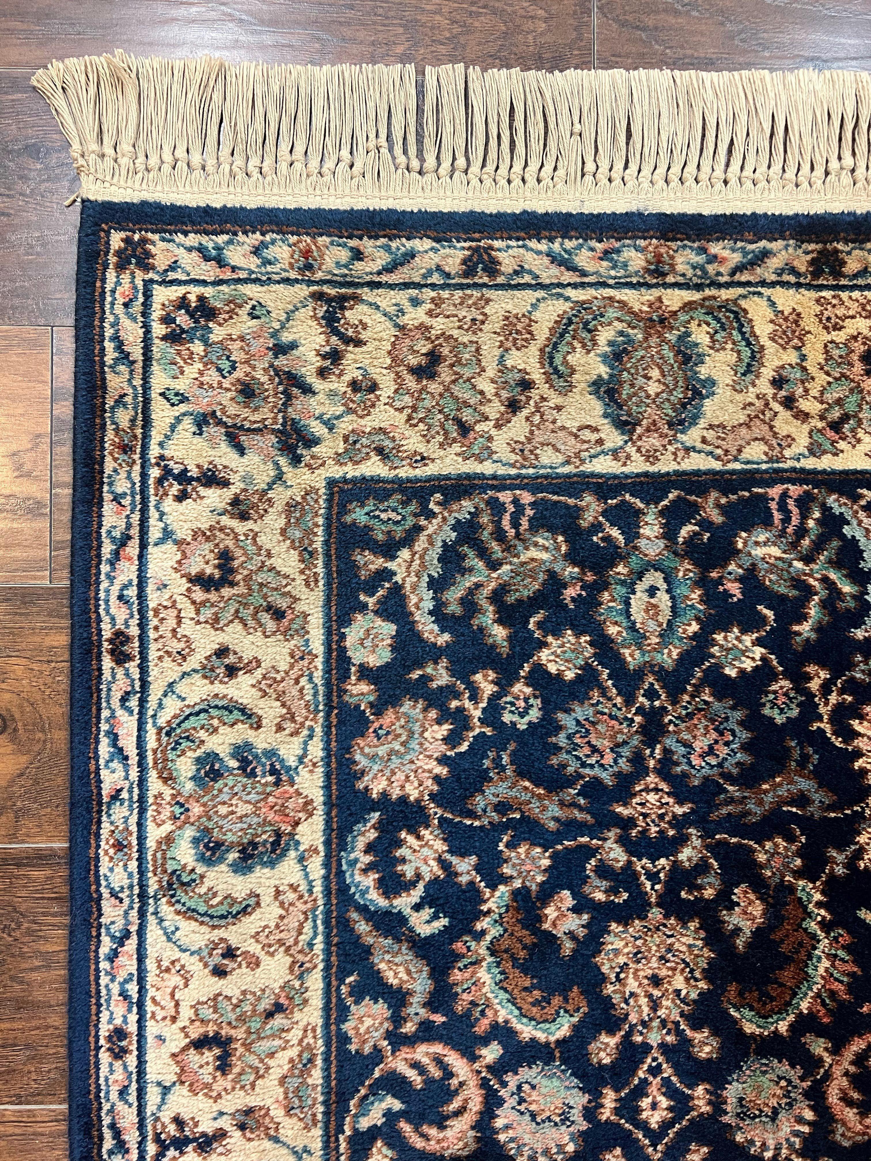 Karastan Rug #747, Indigo Tabrizz 5.9 x 9, Wool Karastan Carpet, Vintage Discontinued Original 700 Series Karastan Area Rug - Jewel Rugs