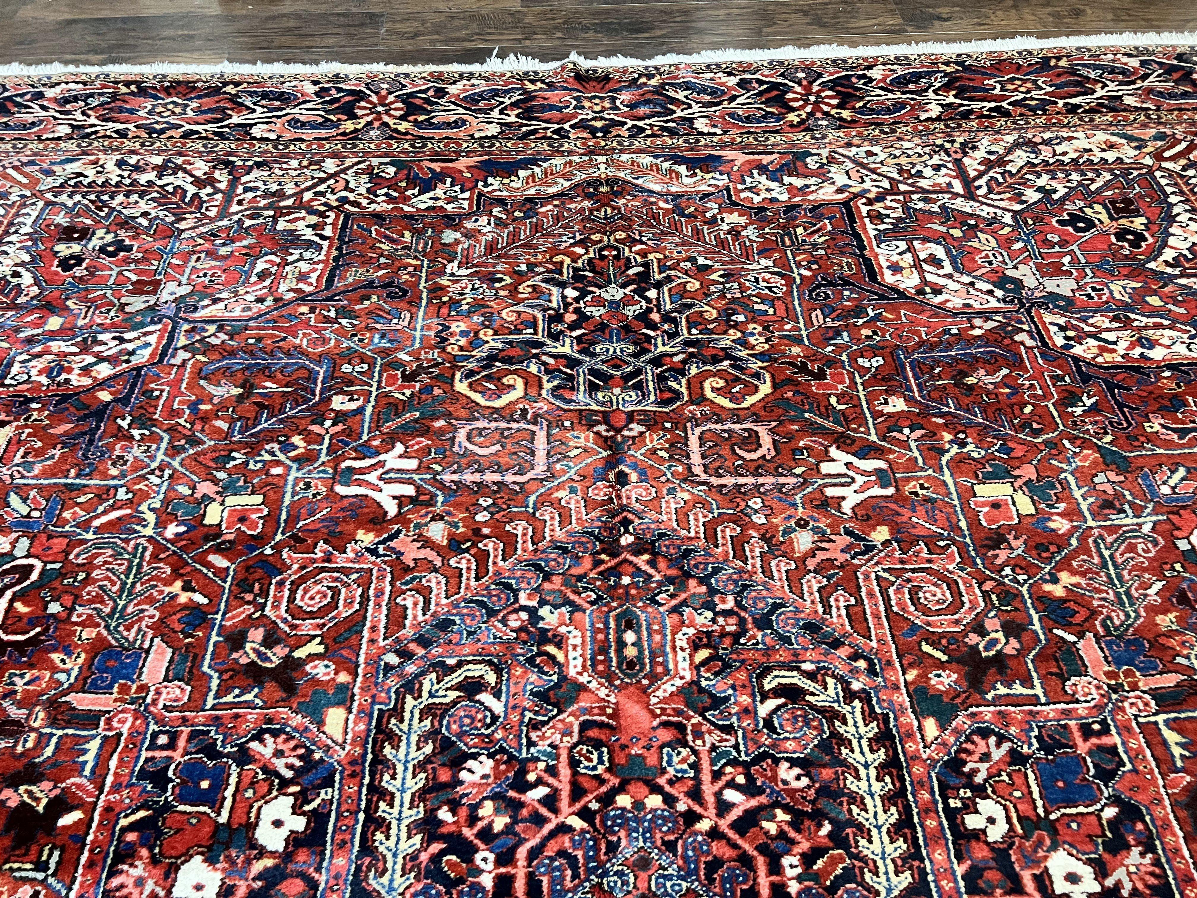 Large Persian Heriz Rug 11x15, Geometric Palace Size Carpet - Jewel Rugs
