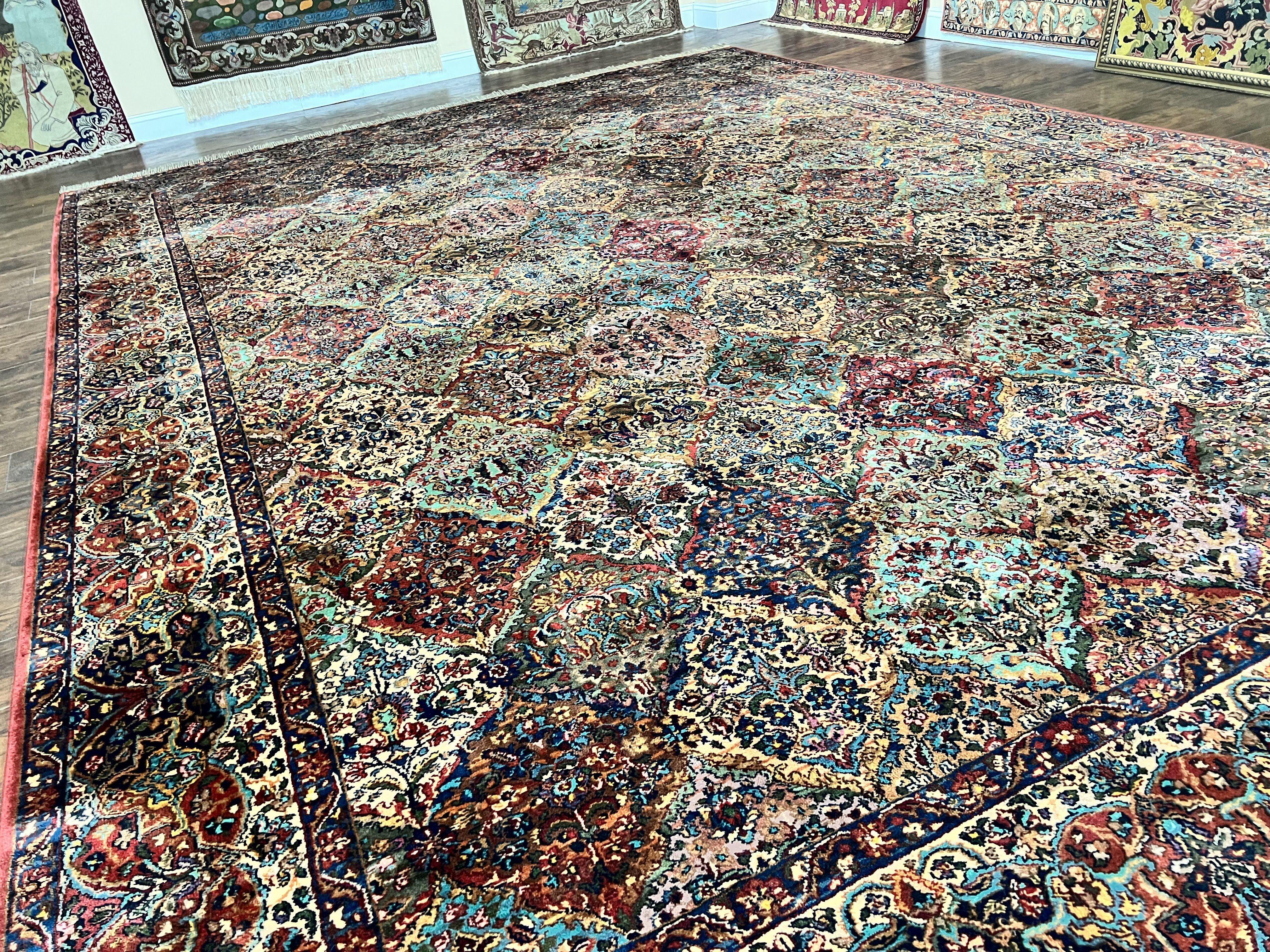 Karastan Multicolor Panel Kirman Rug #717, Wool Karastan Rug 12 x 16, Extra Large Karastan Area Rug, Original Karastan Collection 700 Series - Jewel Rugs