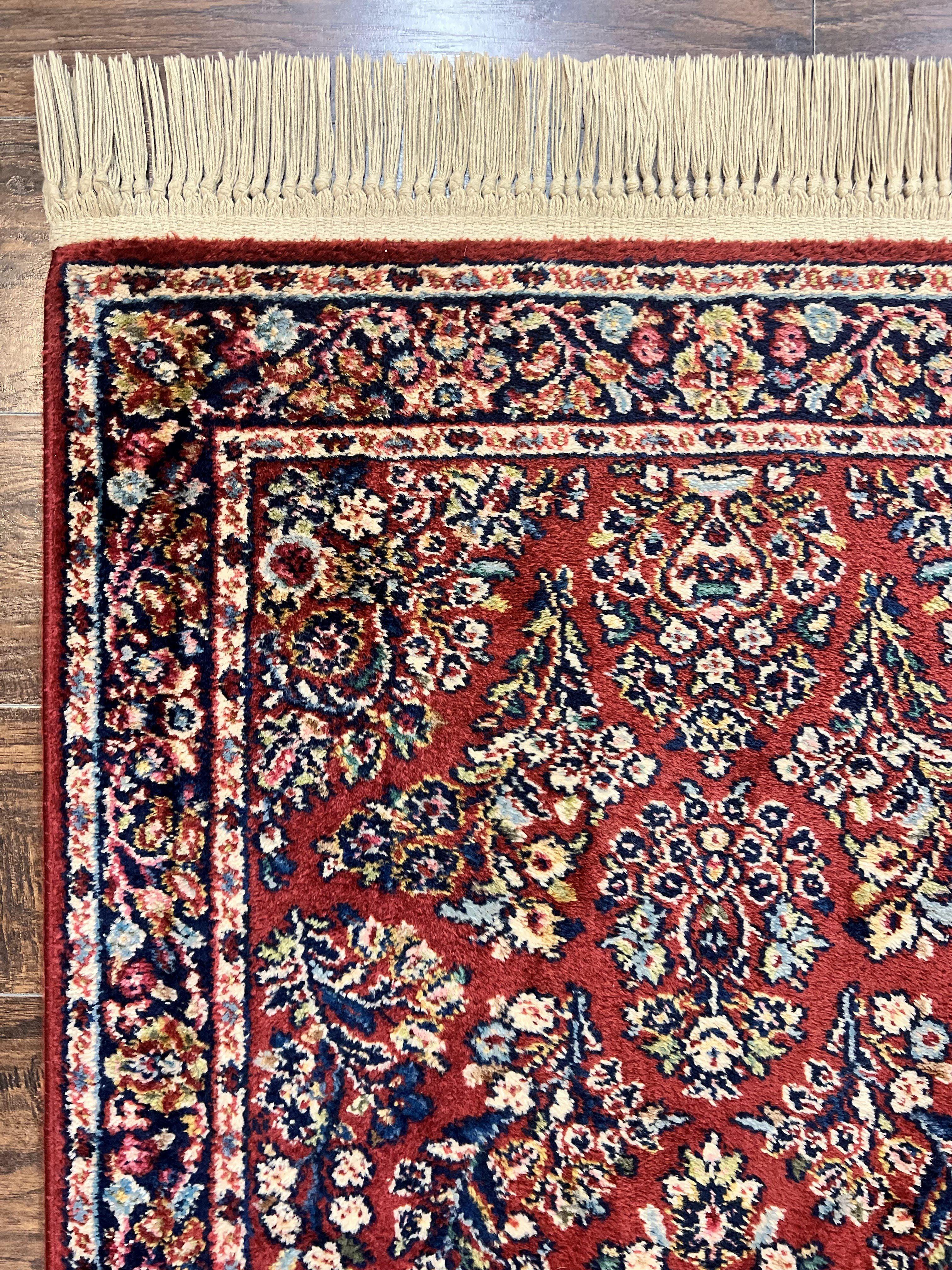 Karastan Red Sarouk Rug #785, Small Karastan Wool Pile Rug 3x5 ft, Original 700 Series, Discontinued Vintage Karastan Carpet - Jewel Rugs