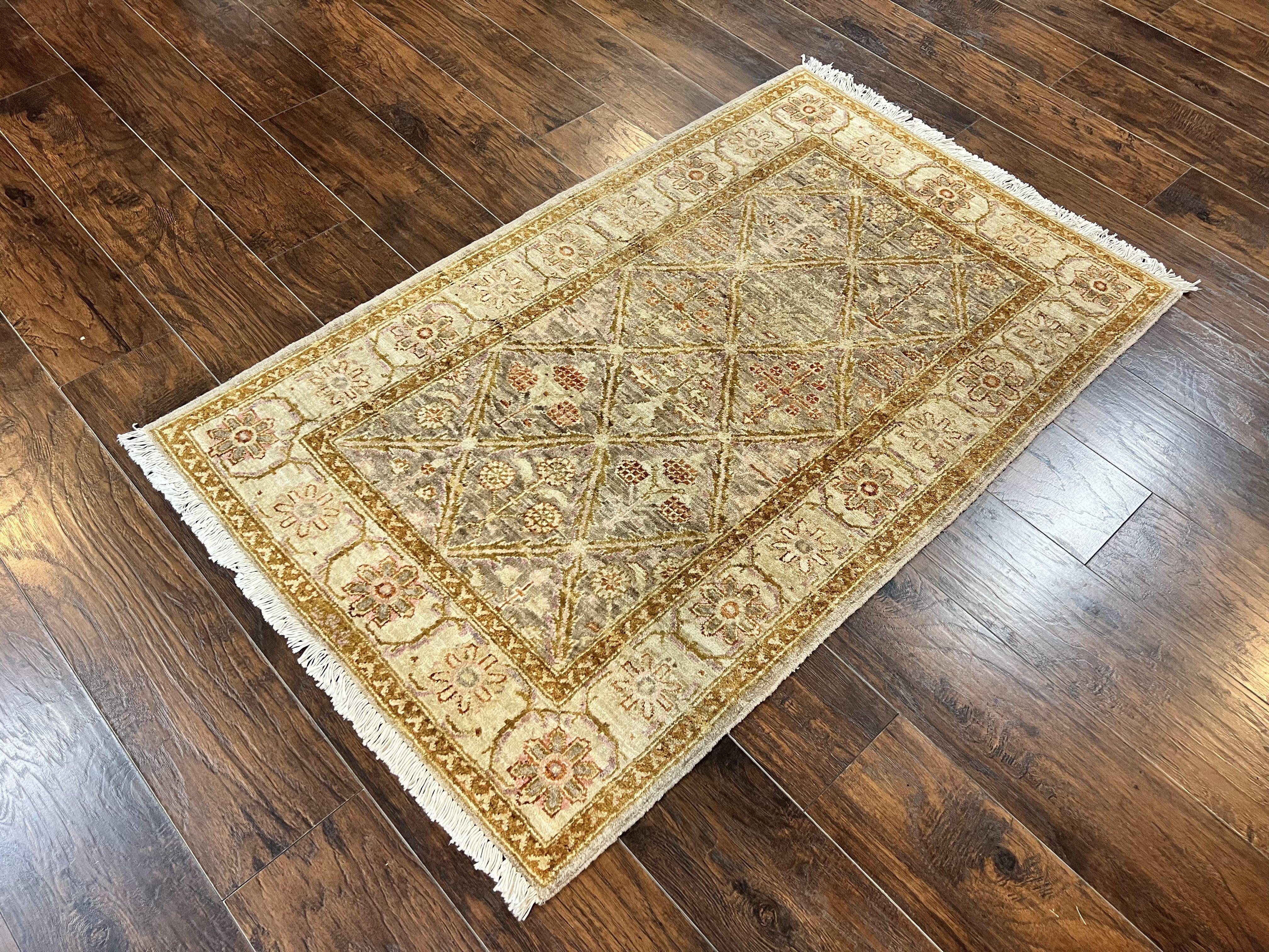 Pakistani Peshawar Rug 3x5, Safavieh Wool Handmade Hand Knotted Vintage Rug, Panel Design 3 x 5 Oriental Carpet - Jewel Rugs