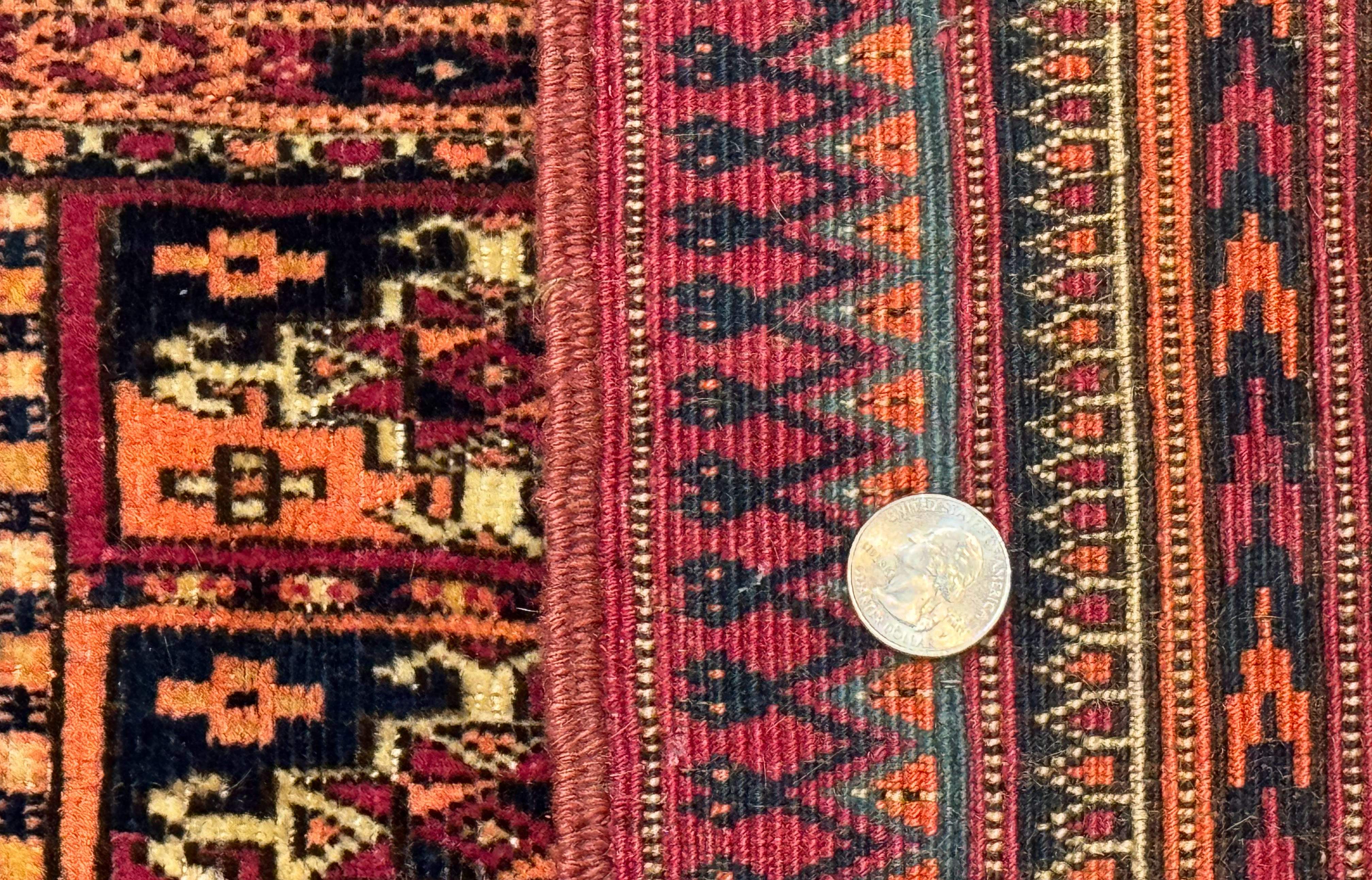 Antique Persian Turkoman Mafresh Rug 1x4, Wool, Tribal Collectible - Jewel Rugs
