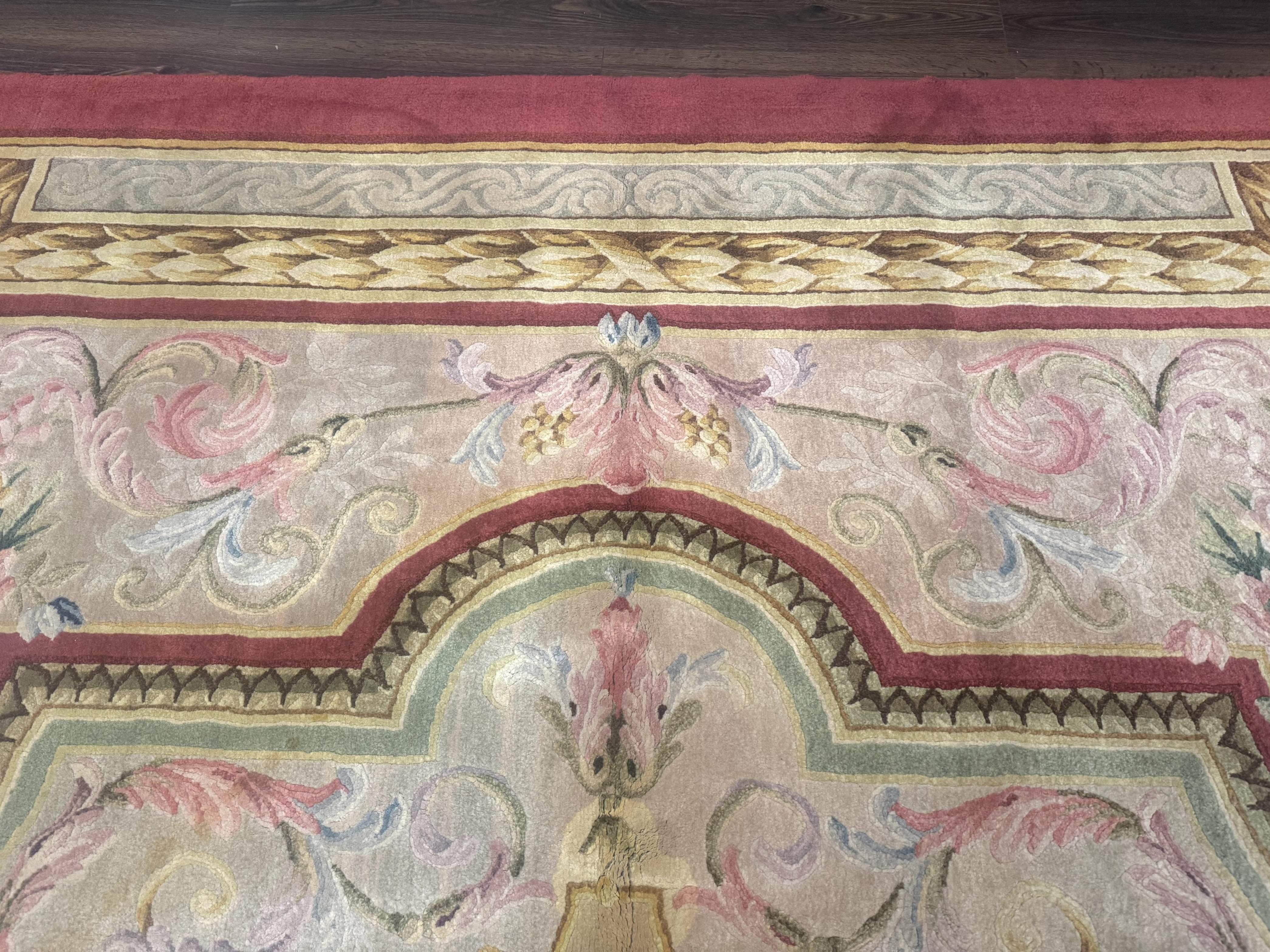 Palace Size Aubusson Rug 13 x 20 ft - Oversized Wool Carpet - Jewel Rugs