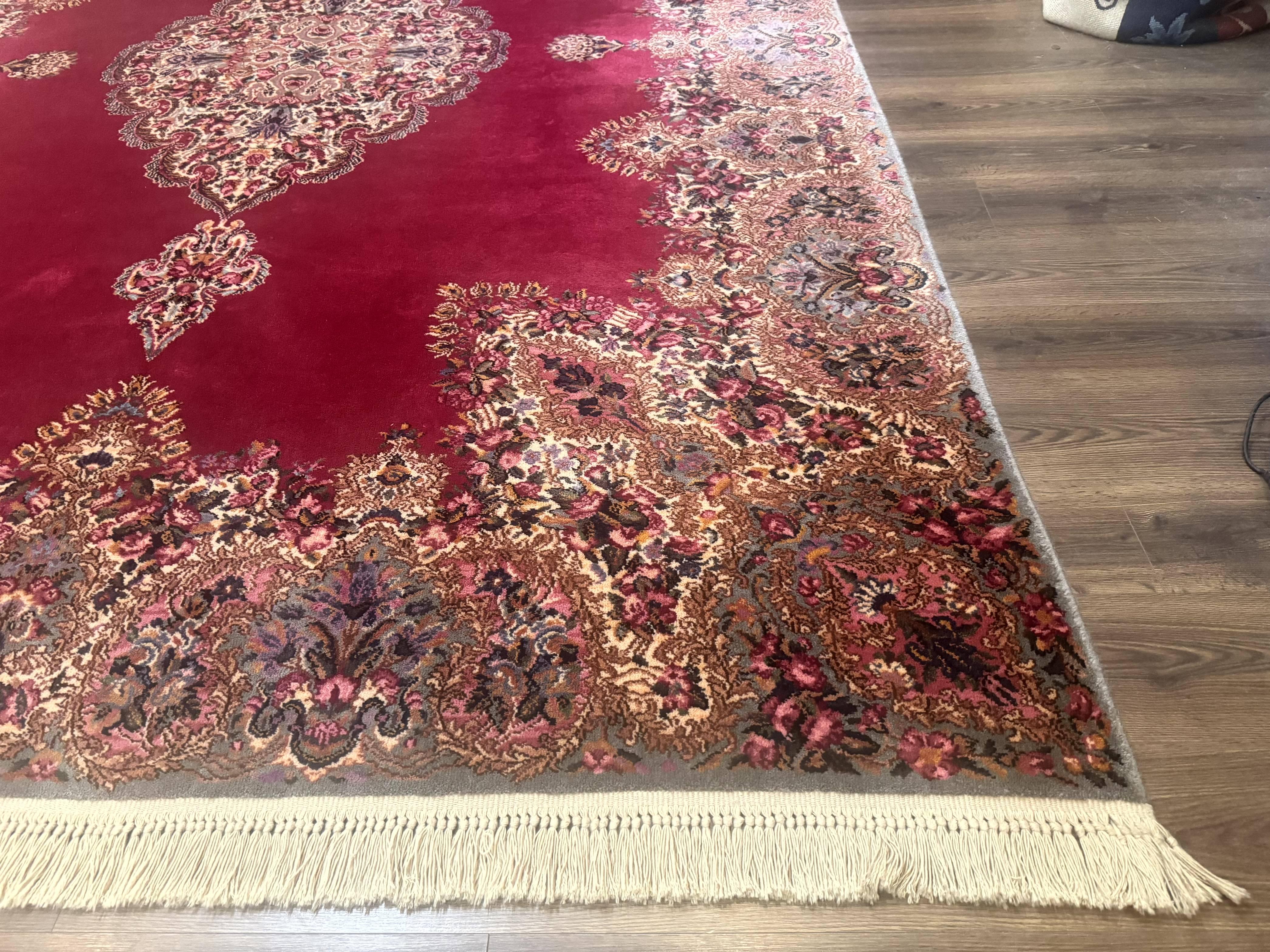 Karastan Rug 8.8 x12 Red Kirman #762, Original 700 Series, Vintage Karastan Carpet, Discontinued Karastan Rug, Karastan Wool Area Rug - Jewel Rugs