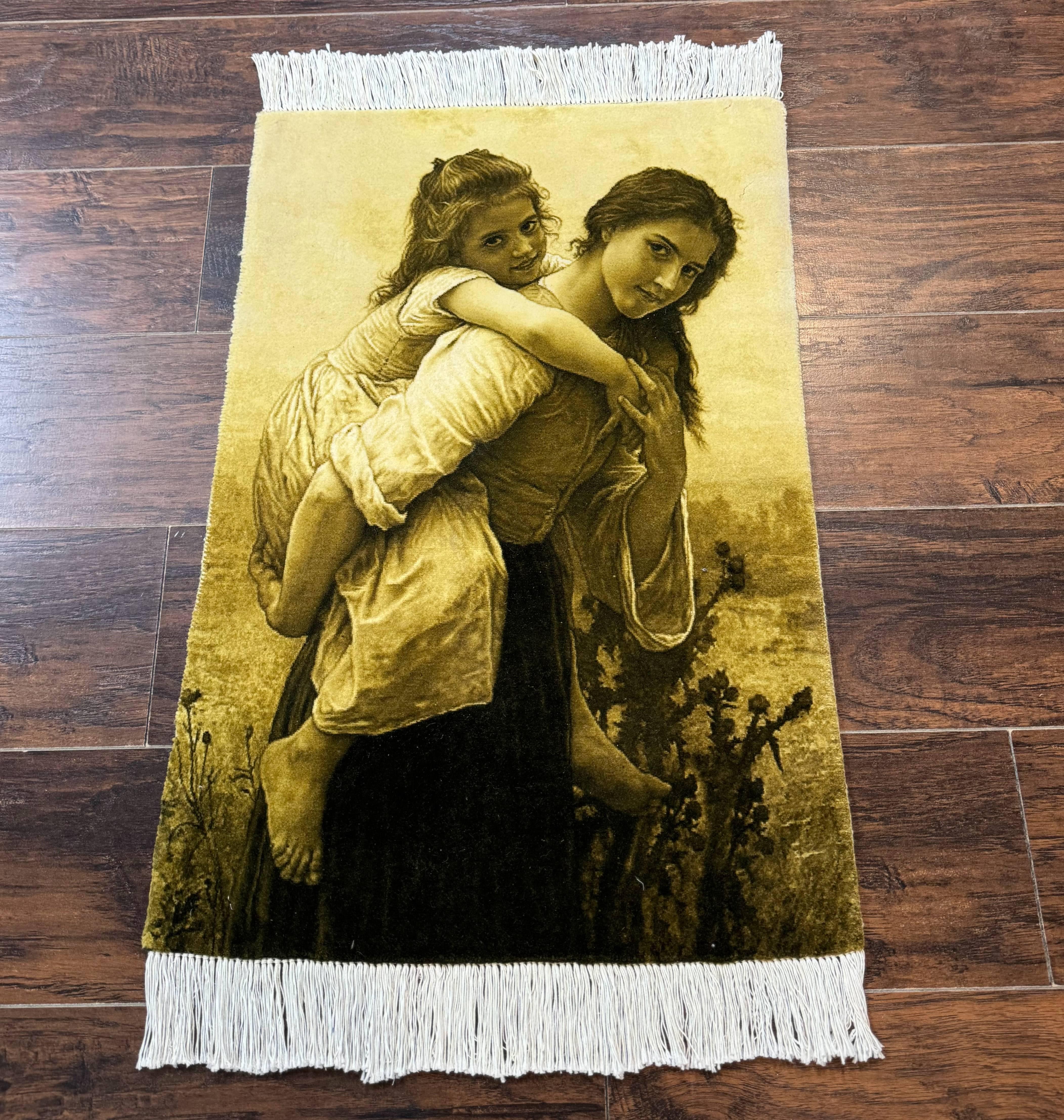 Persian Pictorial Rug 2x3, Very Fine 380 KPSI, Persian Tabriz Rug - Jewel Rugs