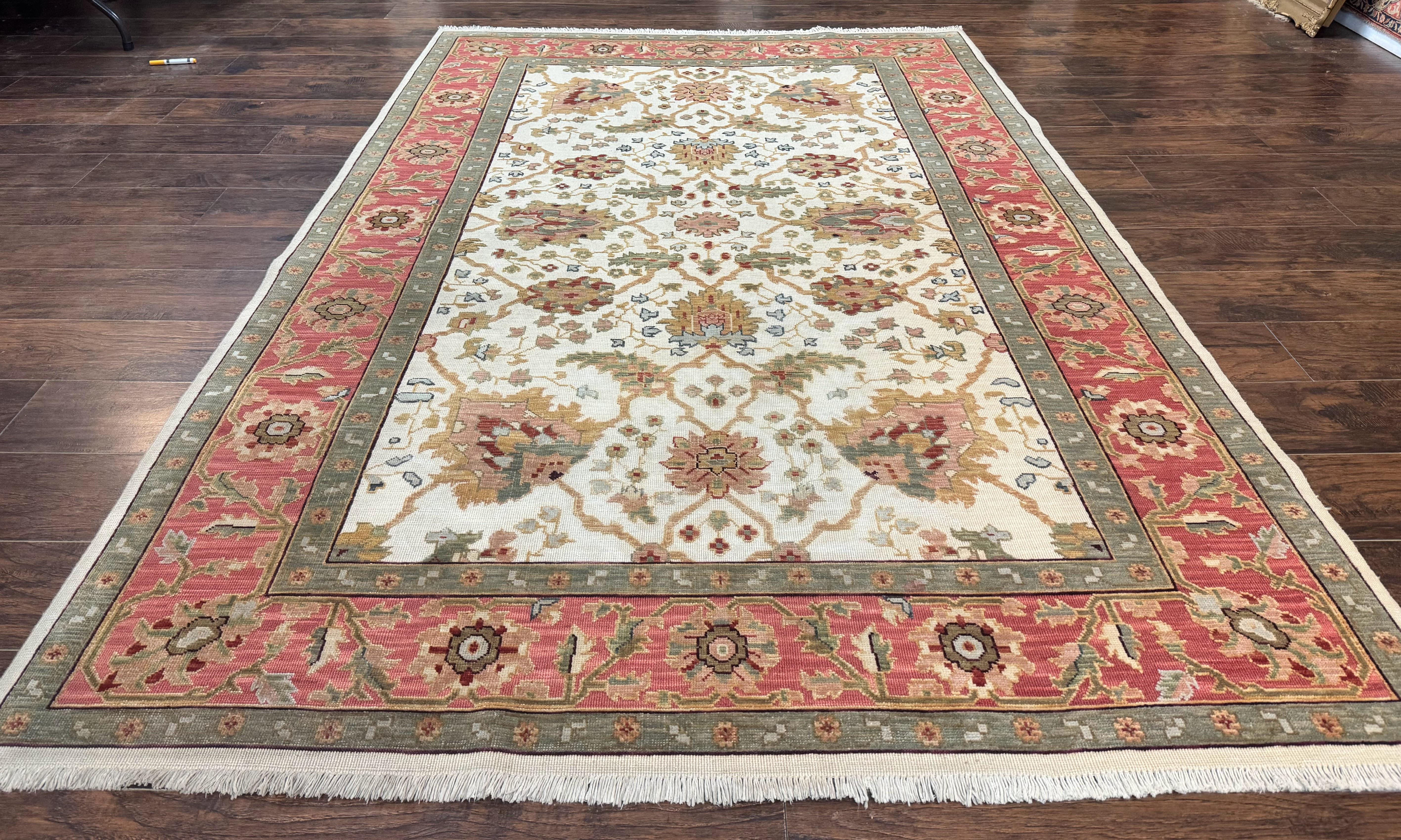 Flatweave Soumak Rug 6x9, Nourison Rug, Wool Handmade, Floral, Ivory - Jewel Rugs