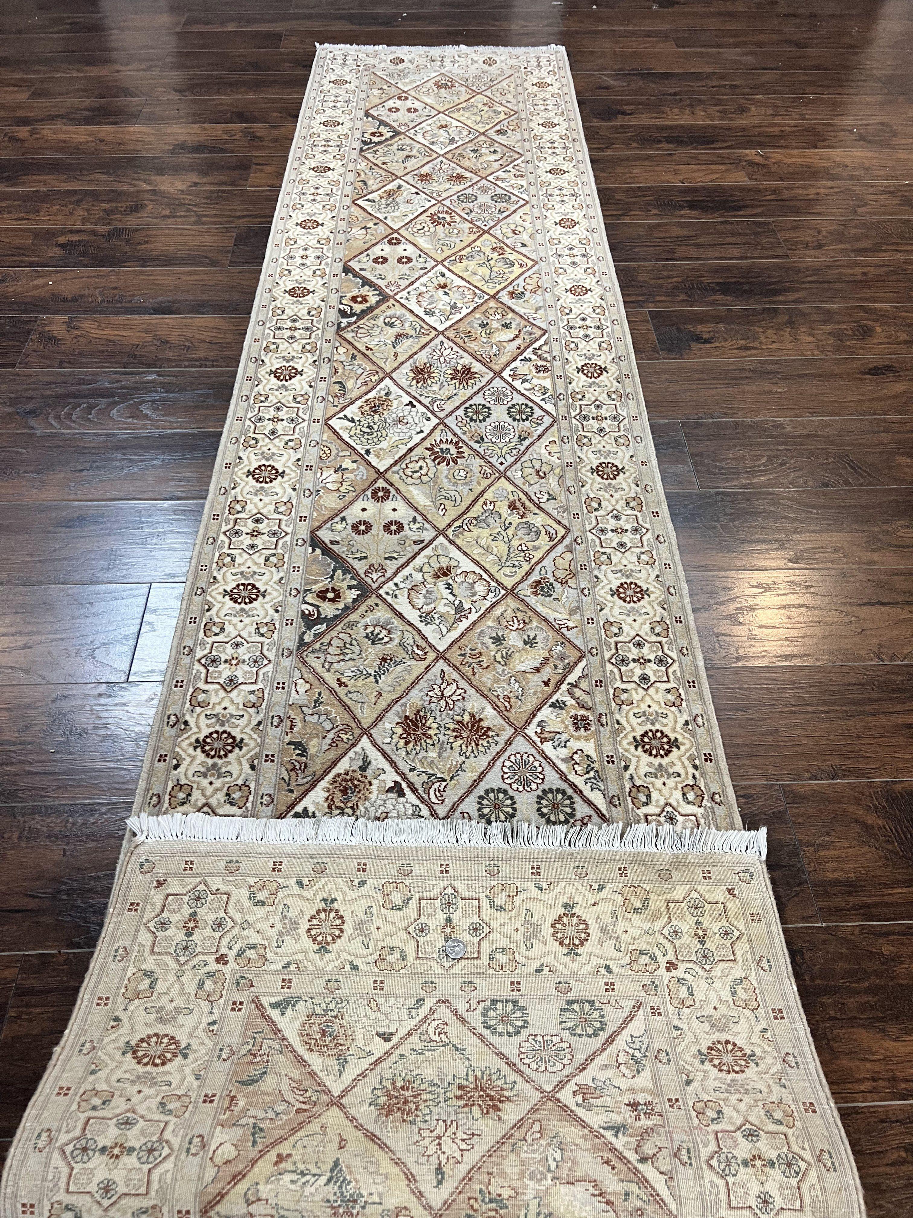 Pak Persiann Runner Rug 2.7 x 12, Handmade Wool Vintage Hallway Rug, Panel Design - Jewel Rugs