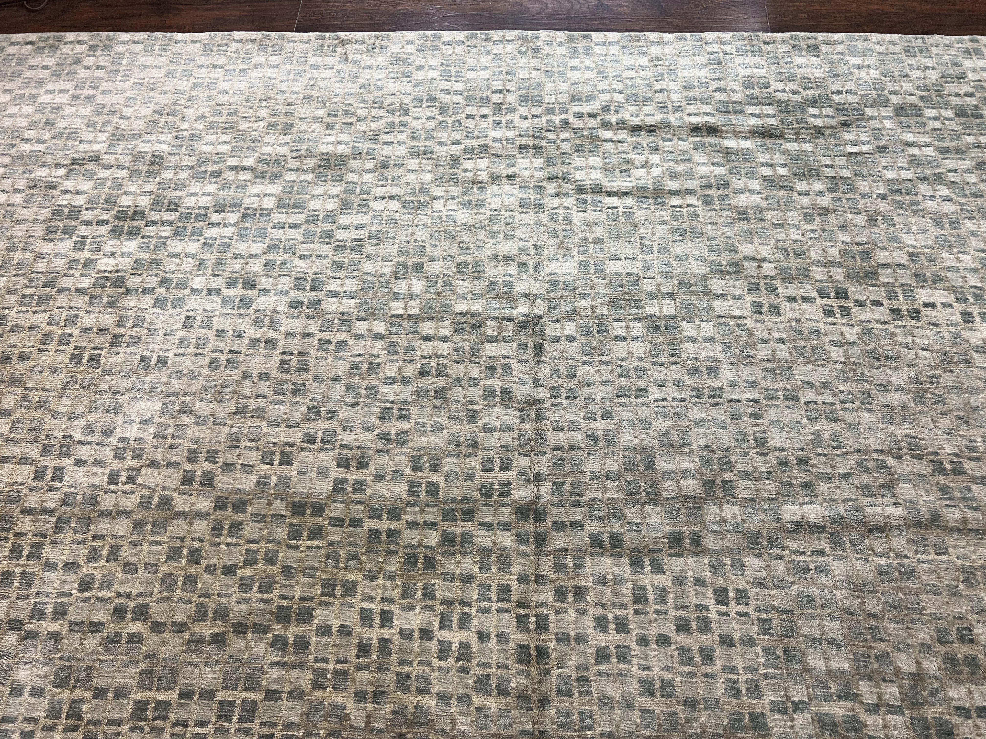 Extra Large Nepali Rug 12x18, Handmade Wool Modern Tibetan Oversized Carpet, Michaelian & Kolhberg - Jewel Rugs