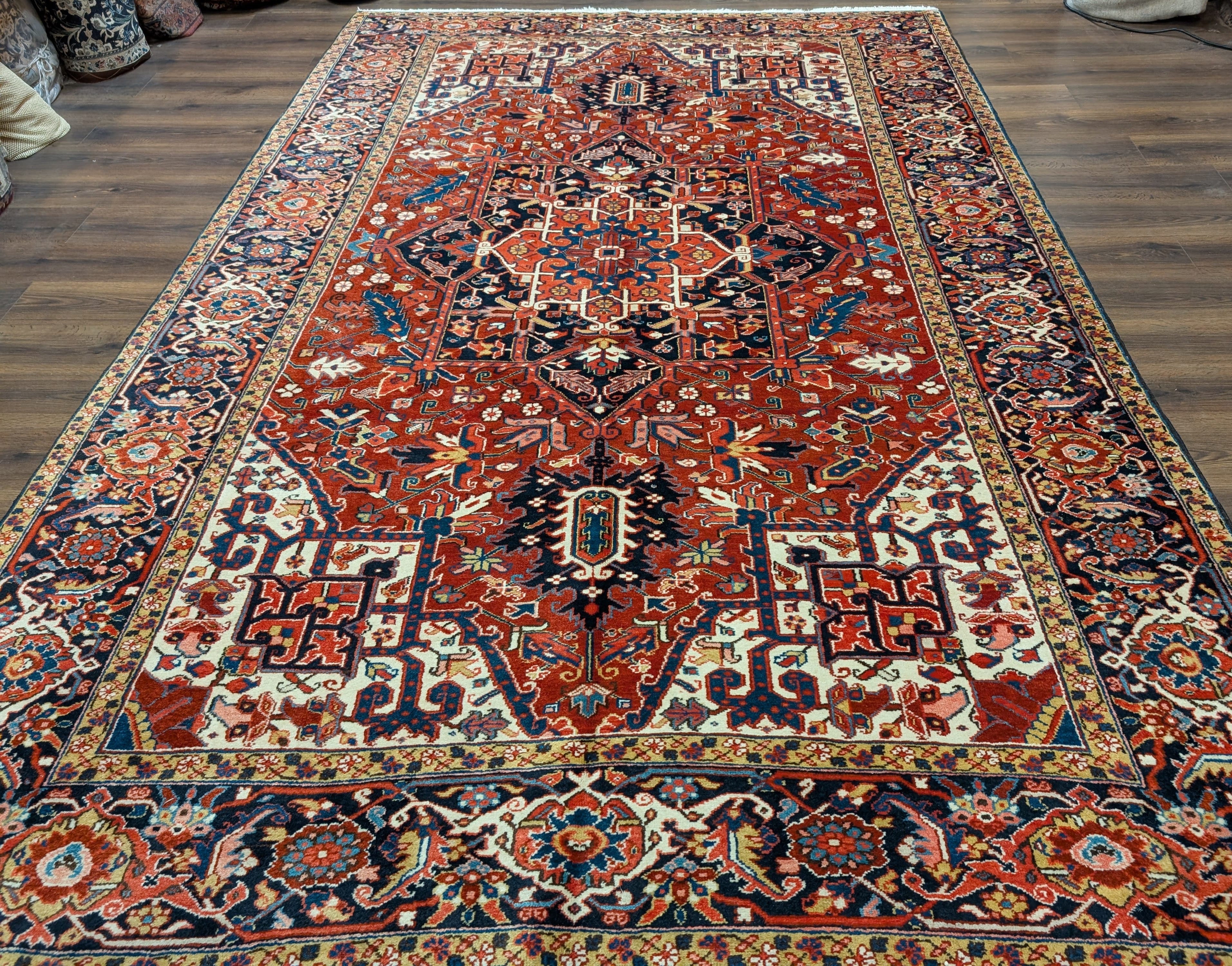 Persian Heriz Rug 8x12, Hand-Knotted Wool Carpet - Jewel Rugs