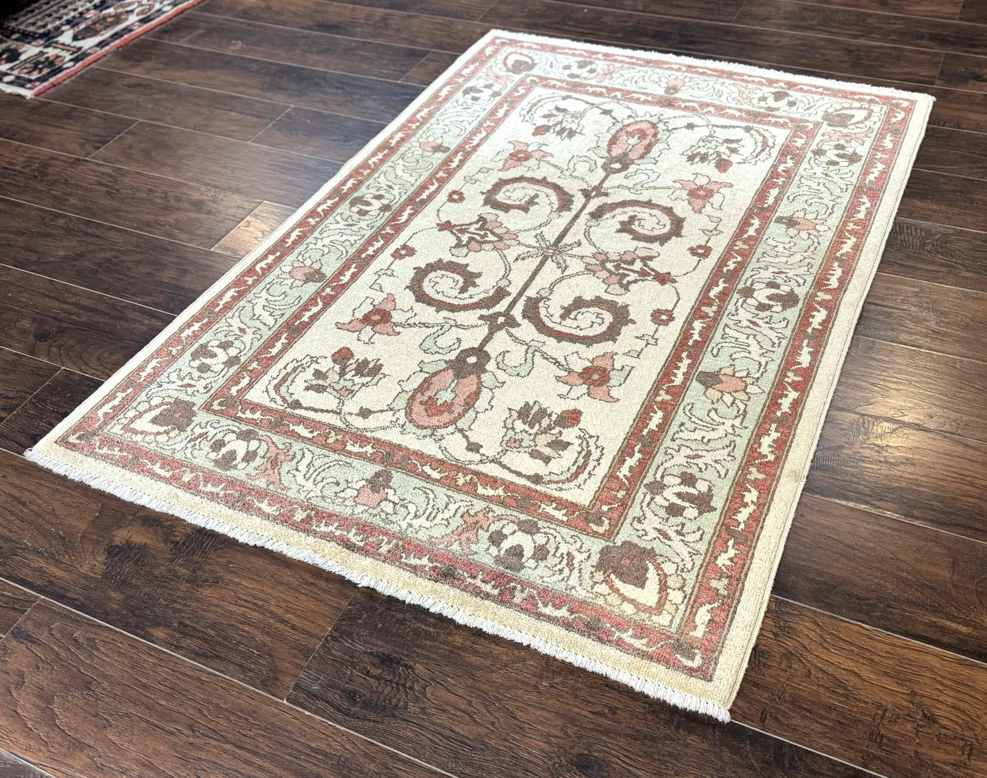 Indo Mahal Rug 4 x 5.6, Indian Handmade Wool Area Rug - Jewel Rugs