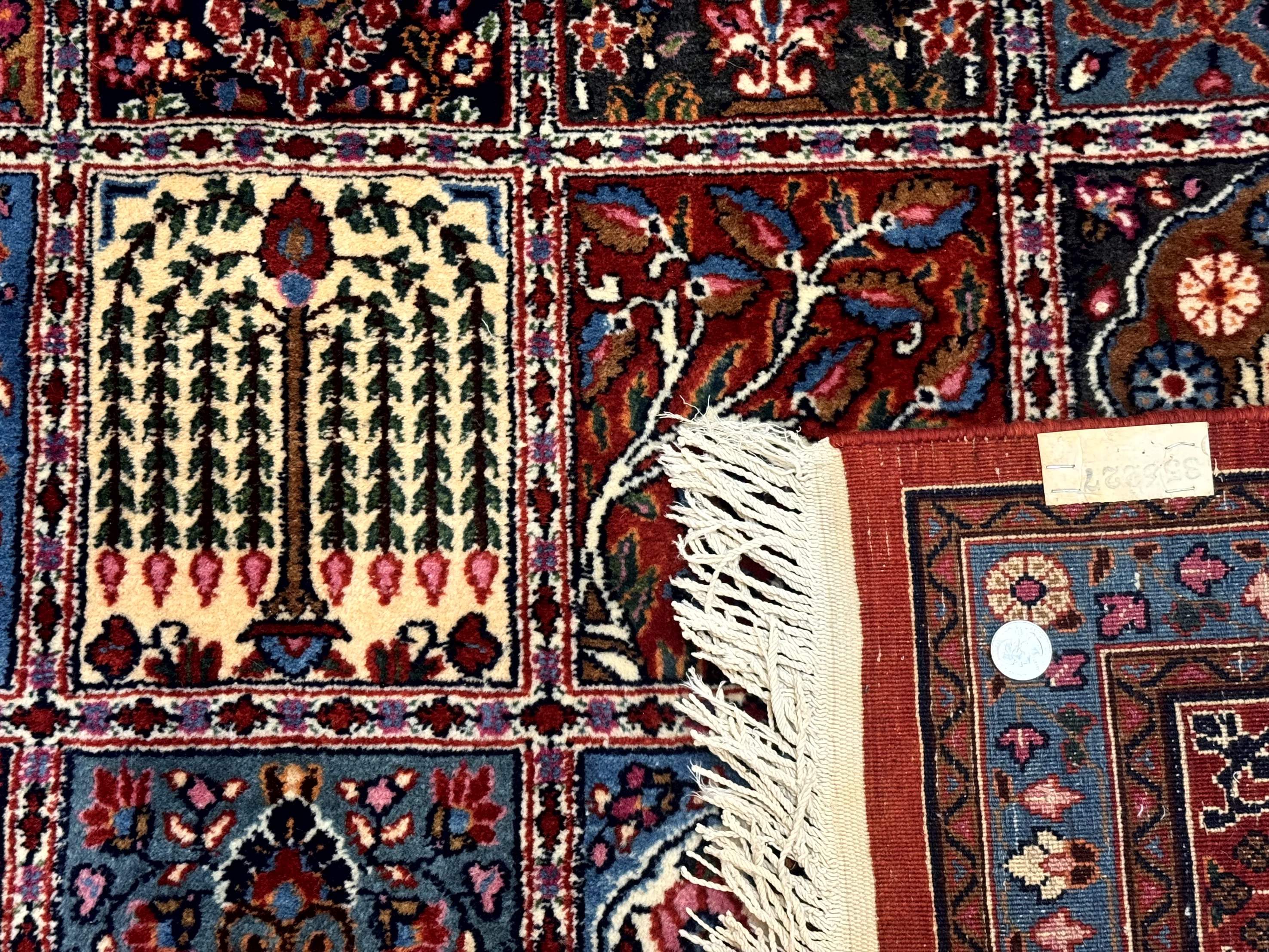 Wonderful Persian Qum Rug 10x13, Panel Design, Fine 260 KPSI, Signed, Red Multicolor - Jewel Rugs