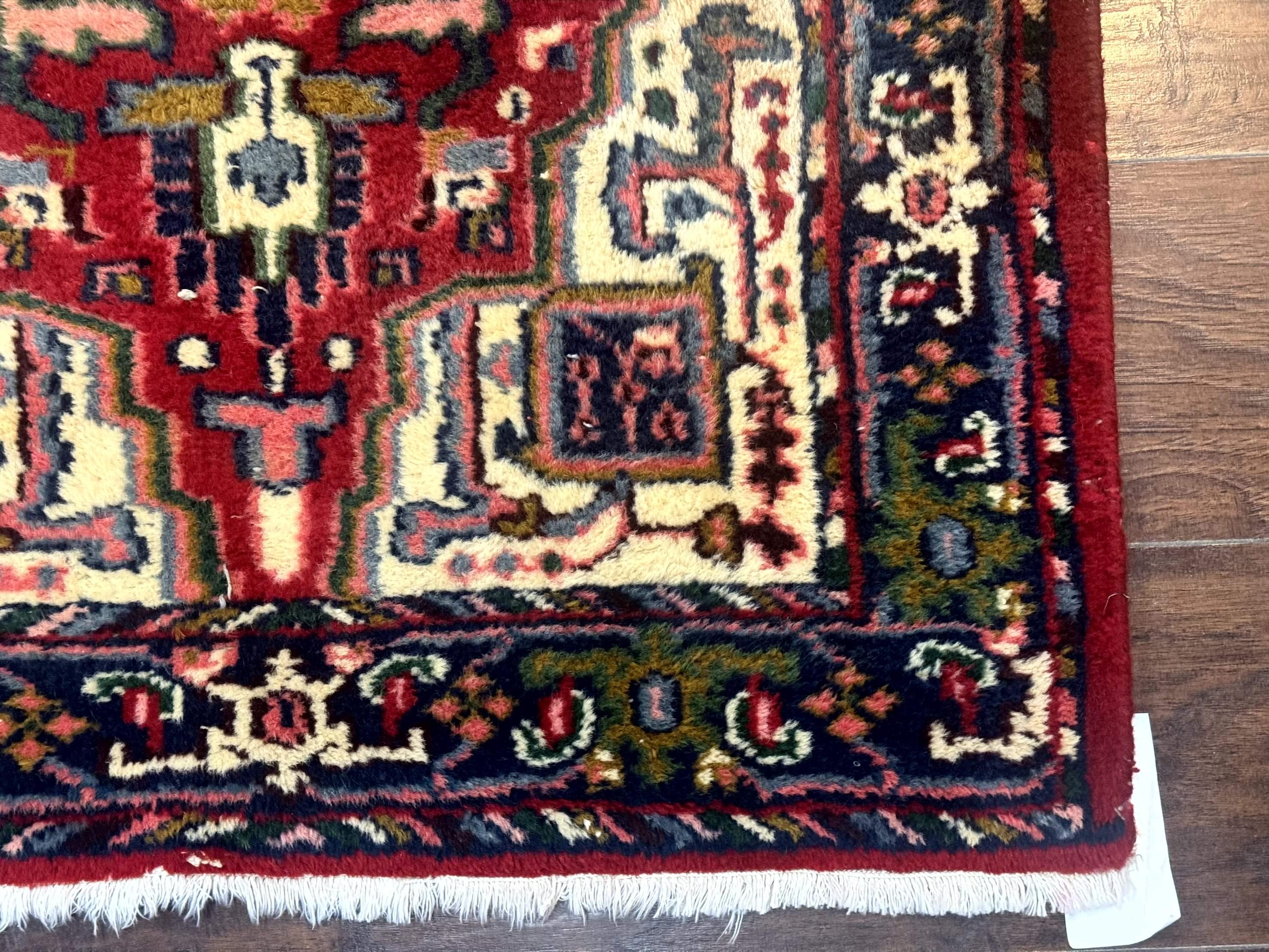 Indo Persian Heriz Runner Rug 3 x 17, Geometric Long Runner Carpet for Hallway, Medallions, Wool Runner Rug 3x17 - Jewel Rugs