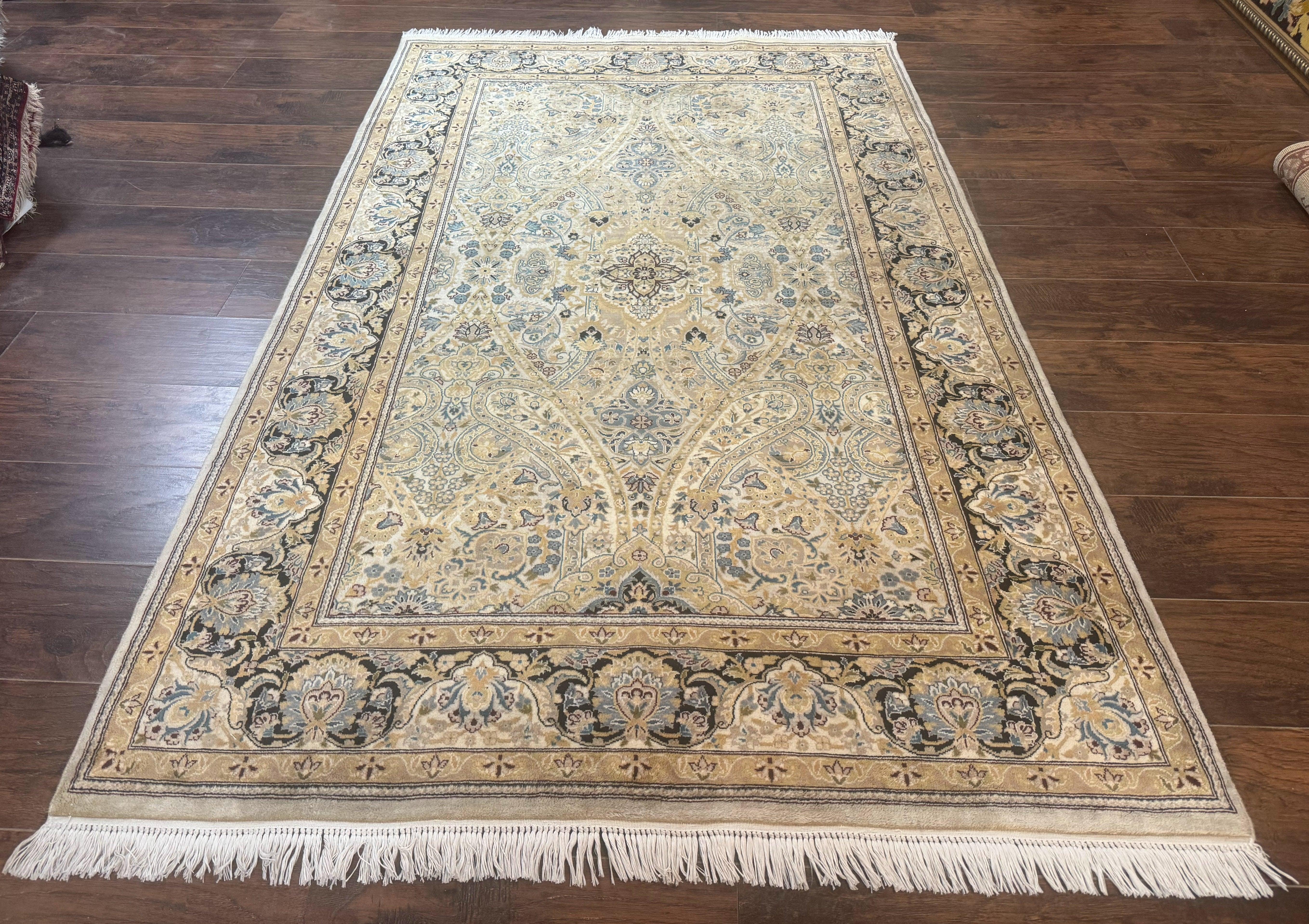 Wool Pak Persian Rug 5x7, Floral, Cream Color, Fine 290 KPSI - Jewel Rugs