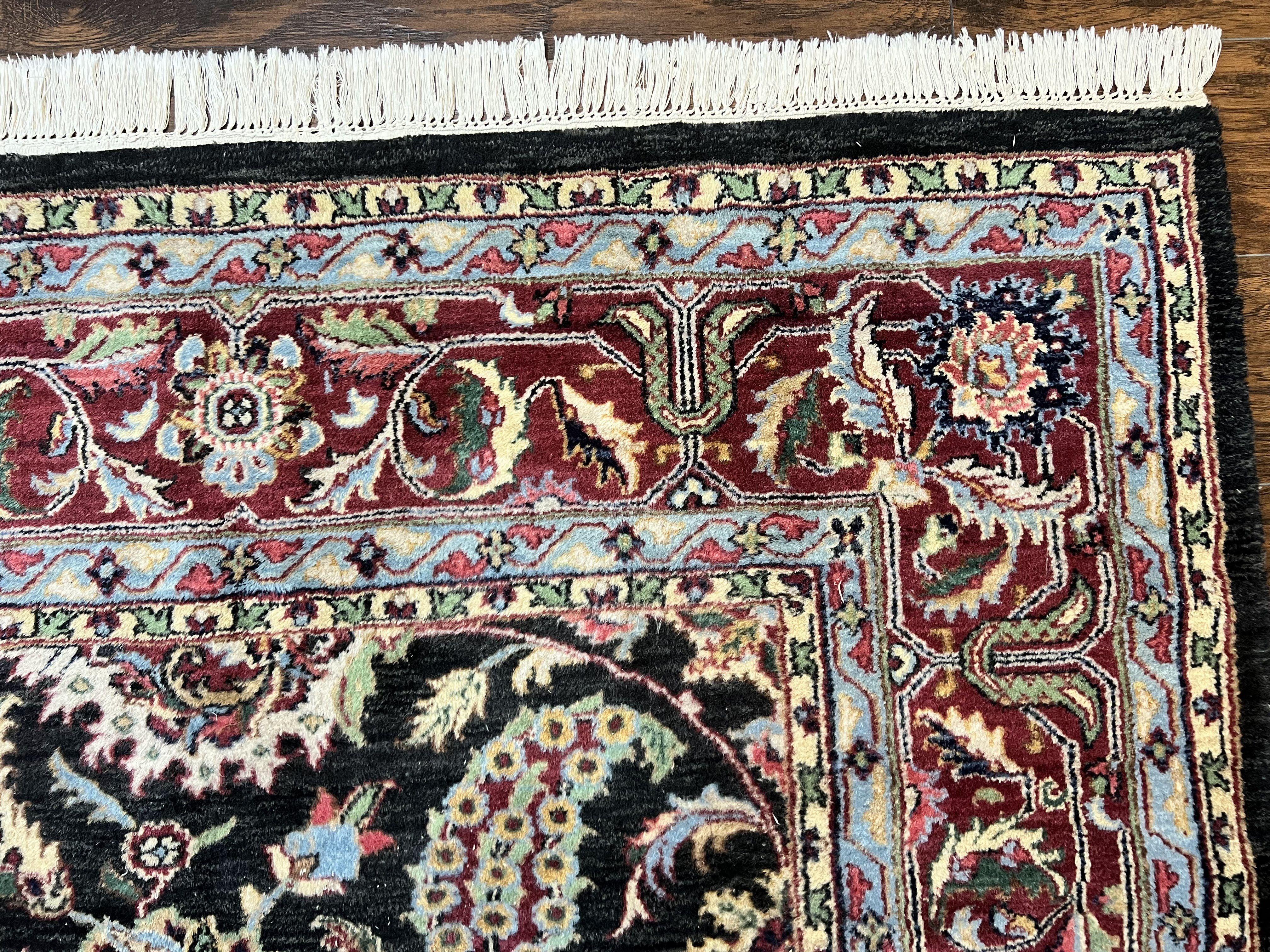 Indo Persian Rug 8x10, Nourison Carpet, Floral, Hand Knotted Vintage Wool Rug - Jewel Rugs
