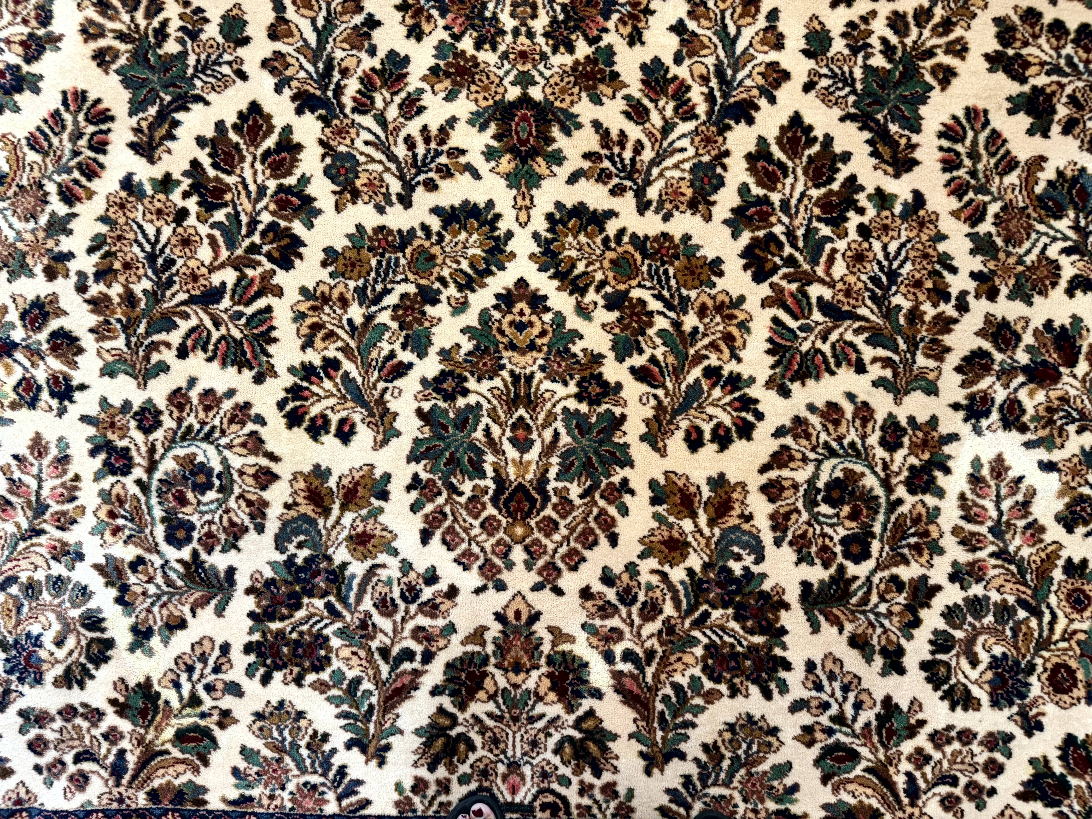 Karastan Rug 8.8 x 10.6 Ivory Sarouk #700/760, Wool Discontinued Original 700 Series - Jewel Rugs