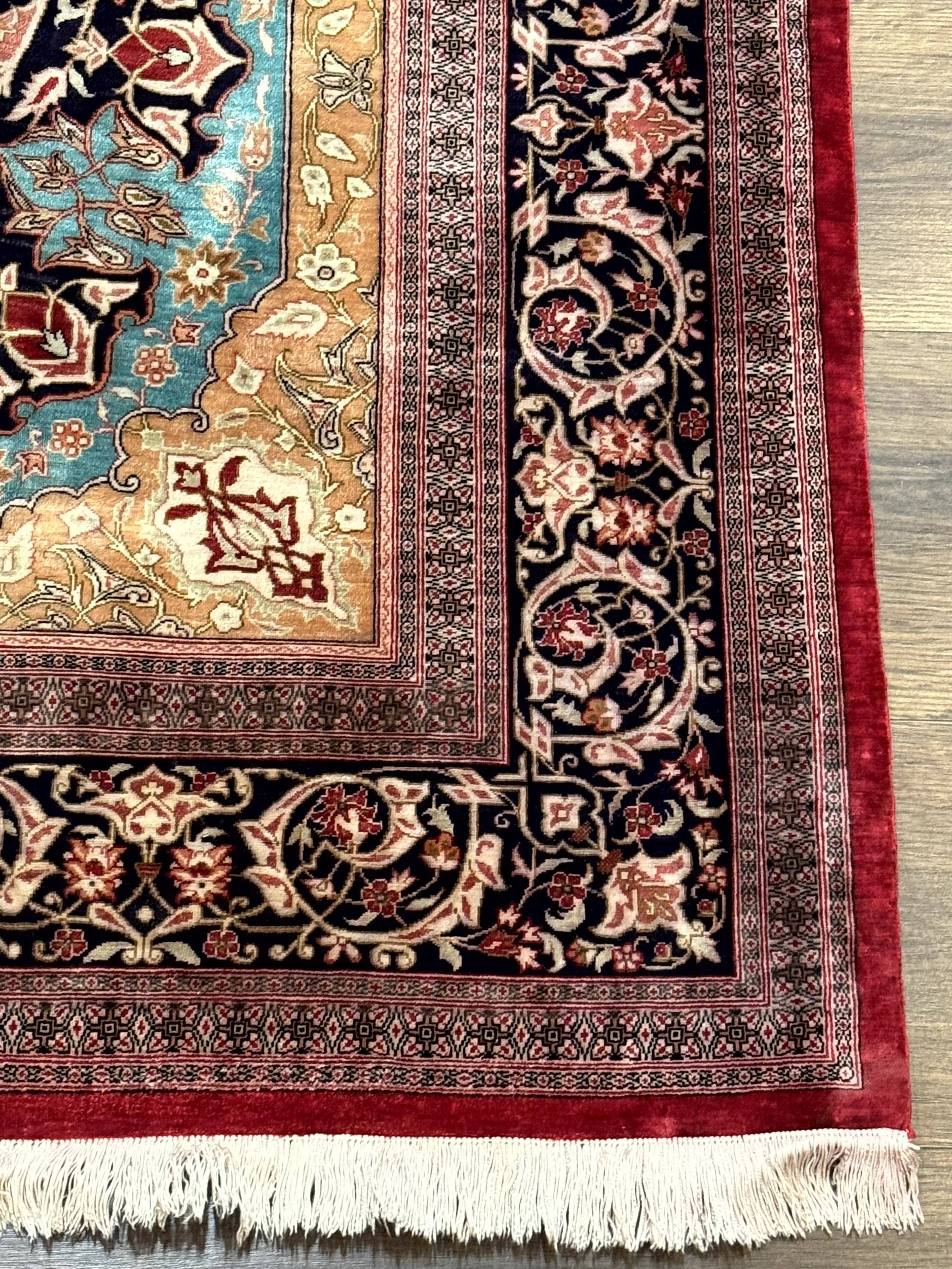 Magnificent Persian Qum Silk Rug 3x5, Exceptionally Fine 780 KPSI, Signed, Rare - Jewel Rugs