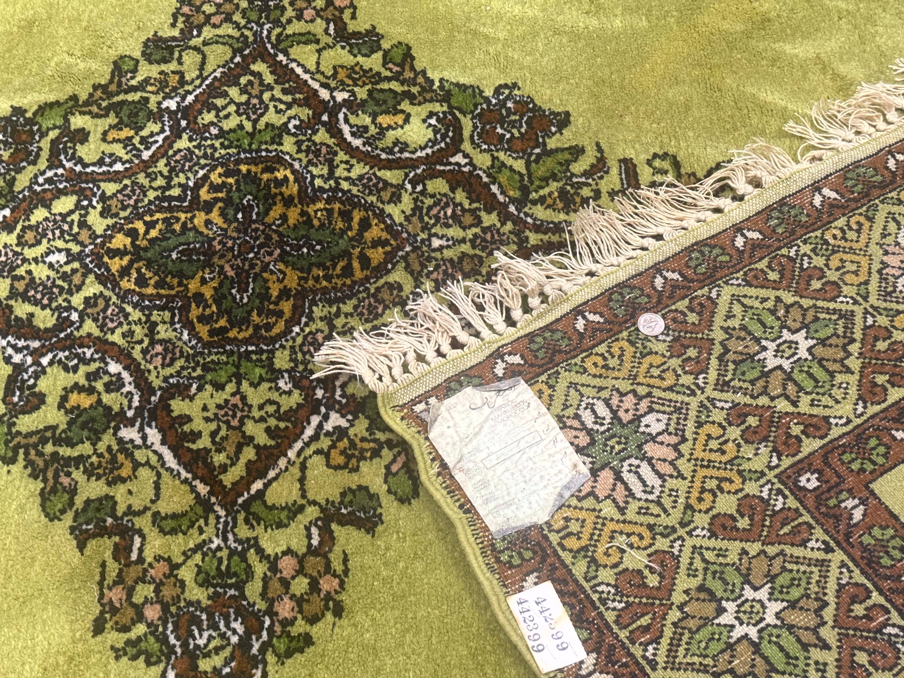 Moroccan Rug 6x8, Semi Open Field, Vintage, Lime Green, Wool Carpet - Jewel Rugs