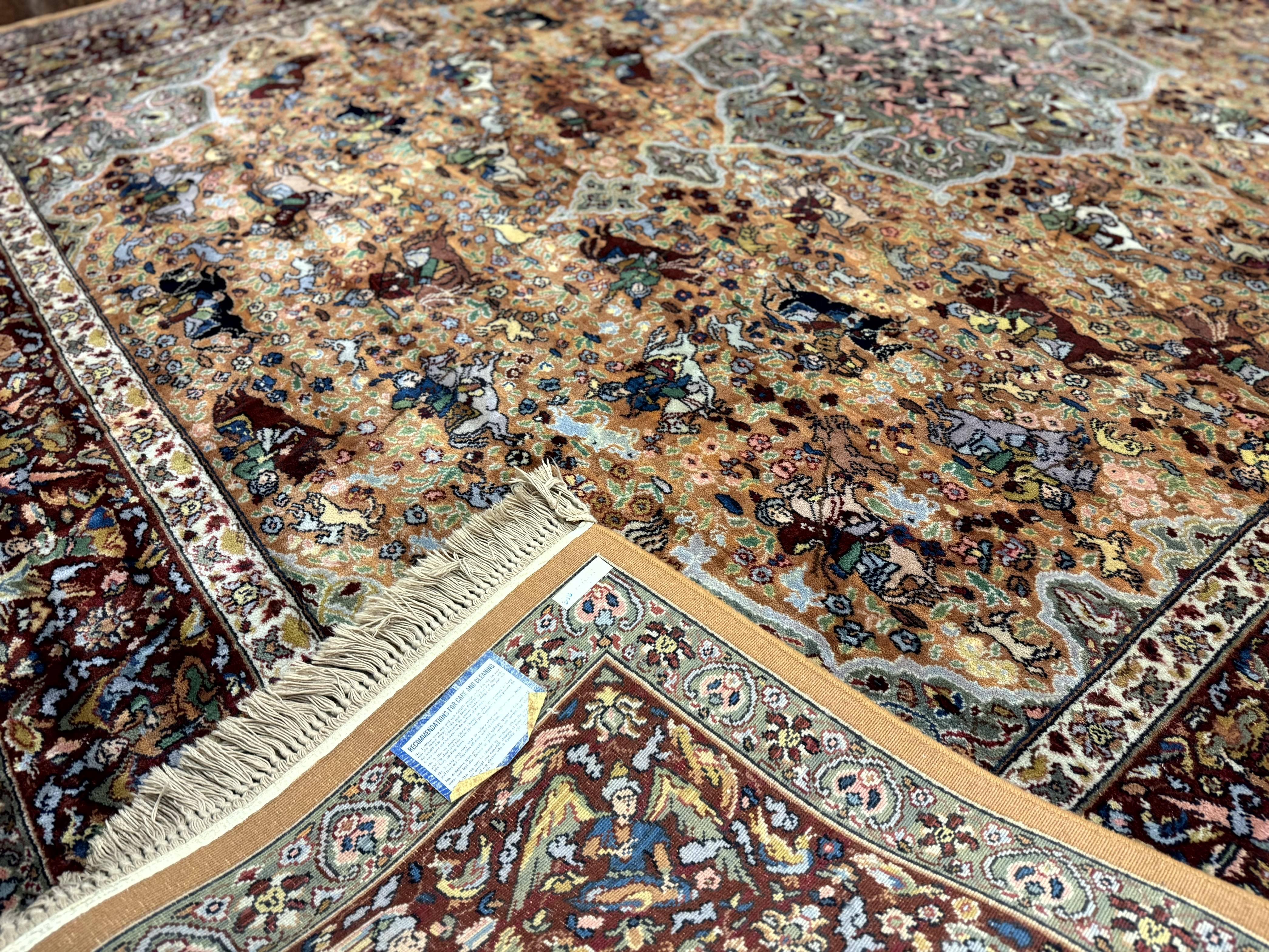 Karastan Rug 10x14 Persian Hunting Rug #723, Wool Pile Karastan Area Rug, Discontinued Original 700 Series Karastan Carpet, Room Sized - Jewel Rugs