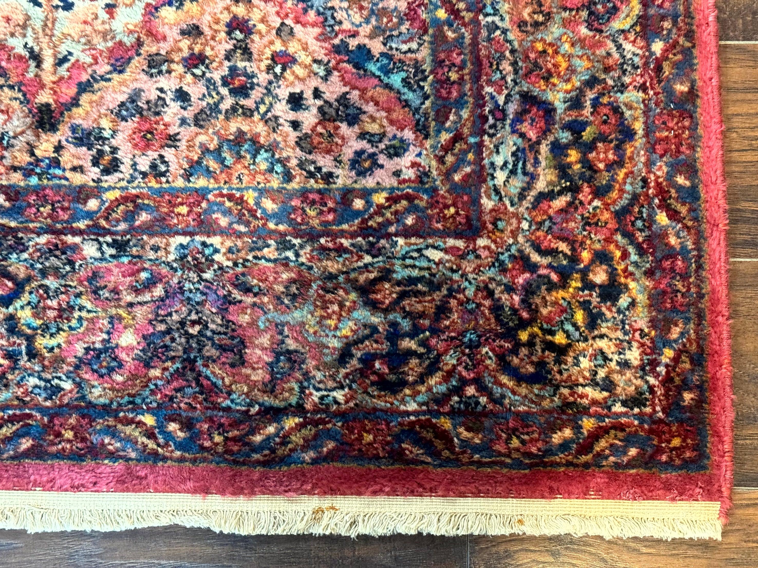 Karastan Rug 6x9, Multicolor Panel Kirman Rug #717, Wool Original Karastan Collection 700 Series, Vintage Discontinued Karastan - Jewel Rugs