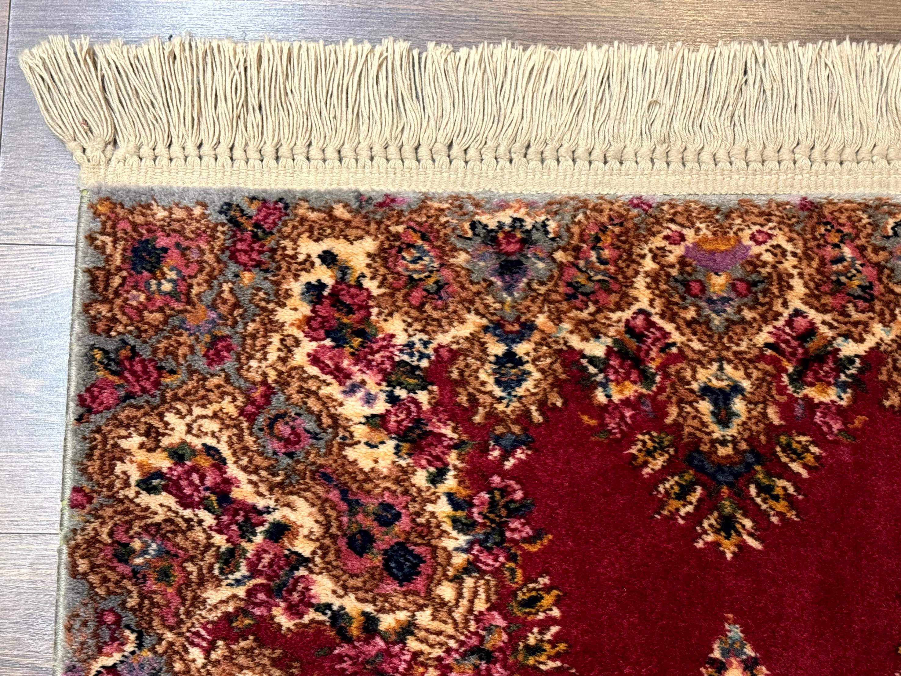 Karastan Rug 3x5 Red Medallion Kirman #762, Wool Vintage Original 700 Series - Jewel Rugs