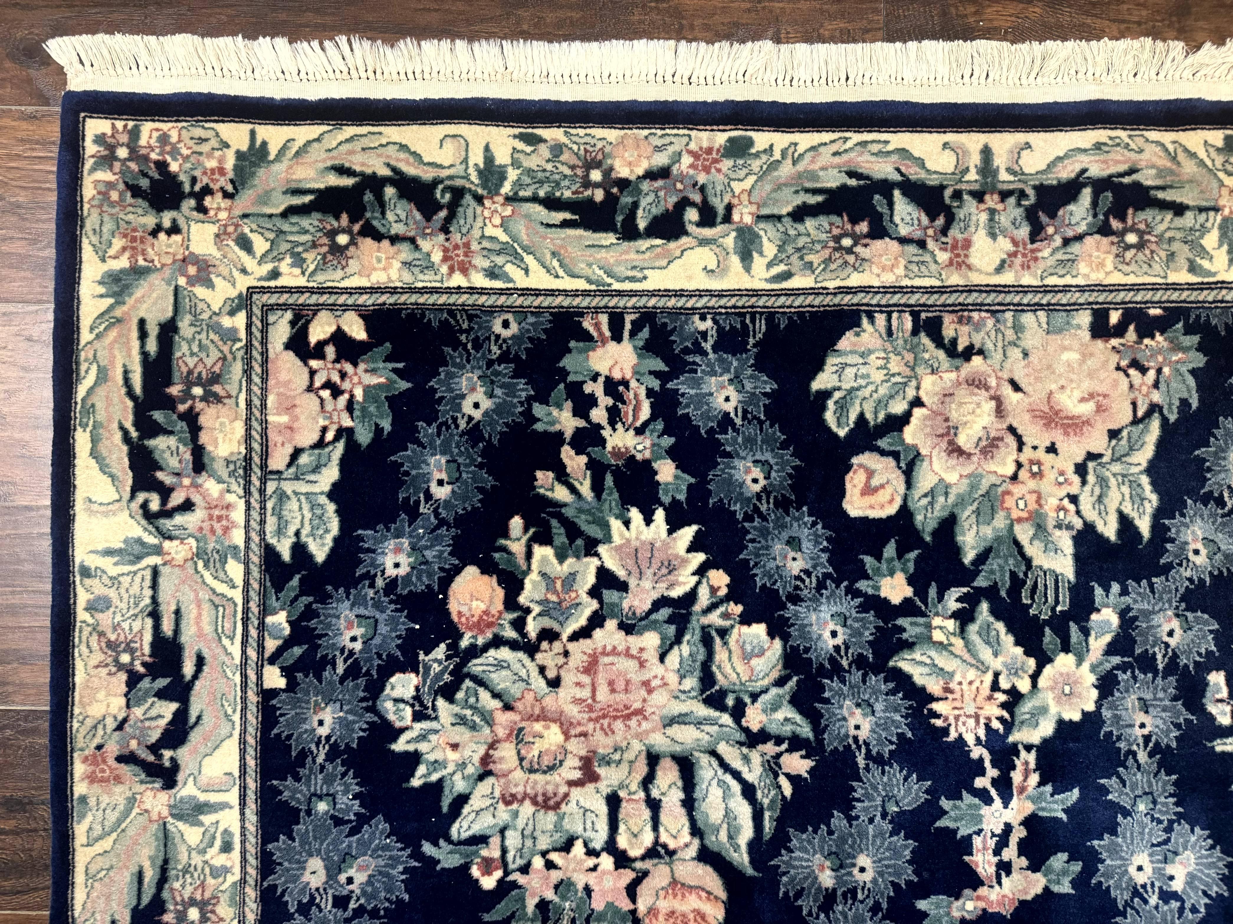 Sino Persian Rug 6x9, Navy Blue, Floral - Jewel Rugs