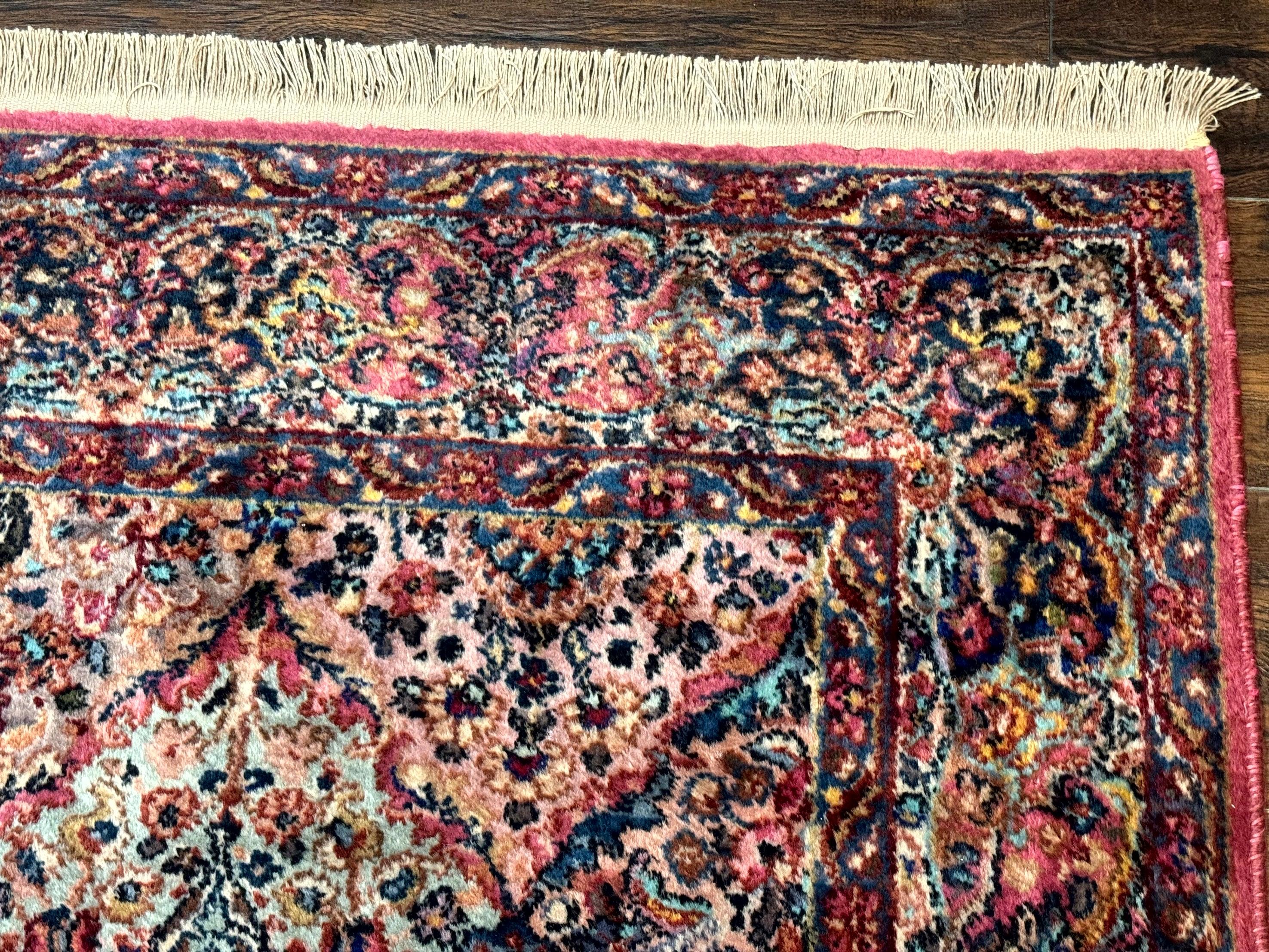 Karastan Rug 6x9, Multicolor Panel Kirman Rug #717, Wool Original Karastan Collection 700 Series, Vintage Discontinued Karastan - Jewel Rugs