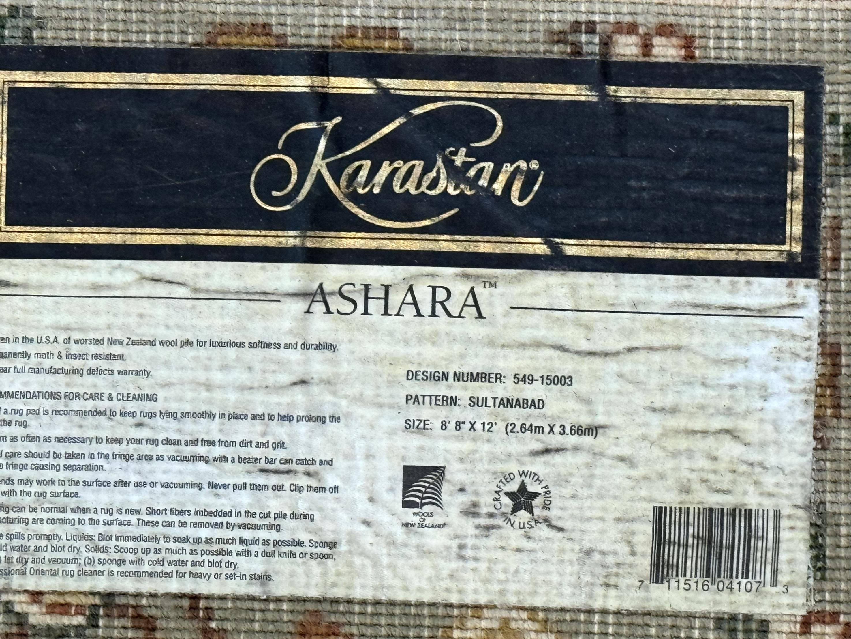 Karastan Rug 8.8 x 12, Ashara Sultanabad Rug #549, Vintage, Wool Pile - Jewel Rugs