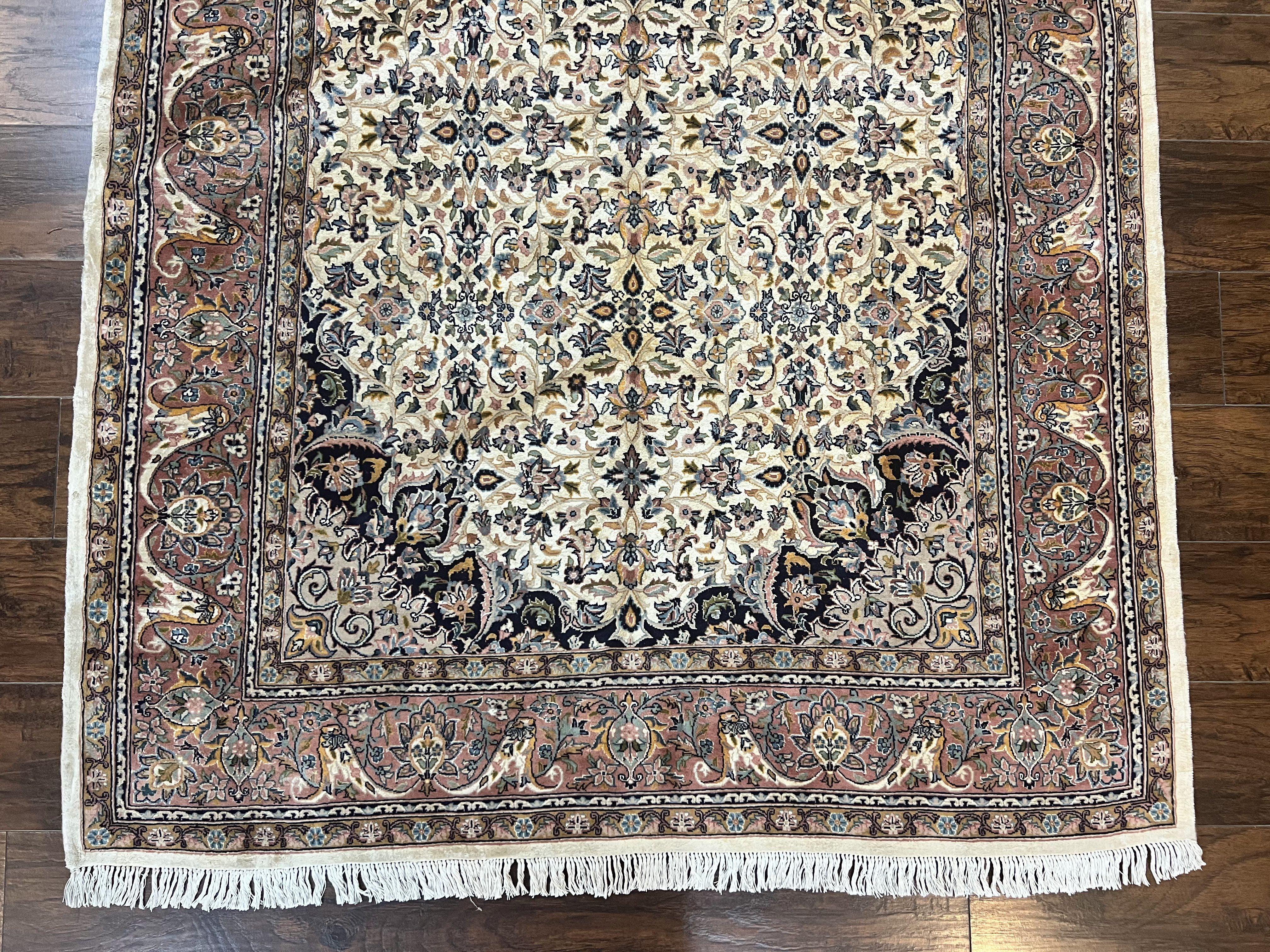 Pak Persian Rug 5x8, Handmade Wool Oriental Carpet, Vintage Rug, Floral Allover, Very Fine 320 KPSI - Jewel Rugs