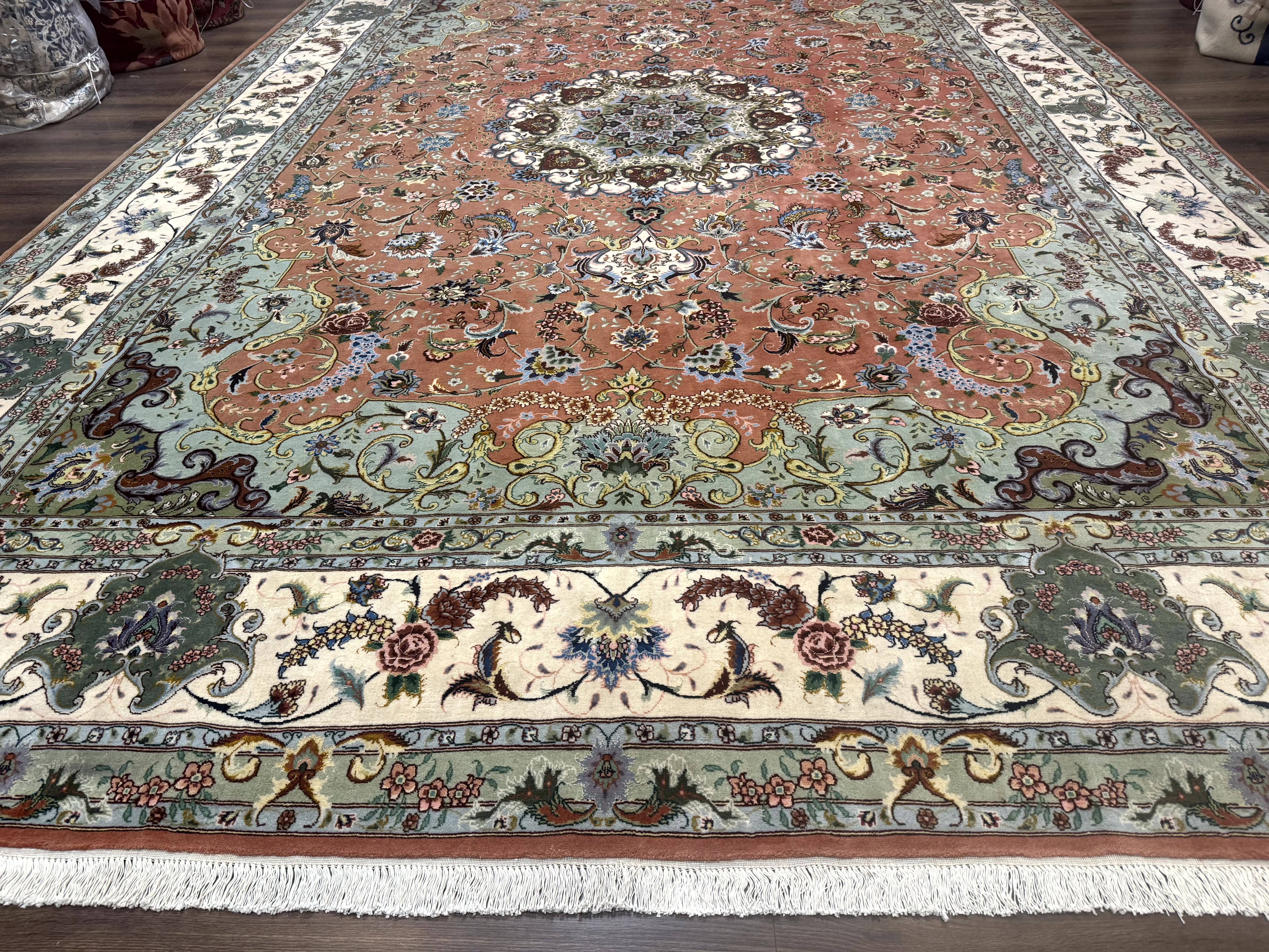 Palace Size Persian Tabriz Rug 12x17, Medallion Carpet, Fine 250 KPSI, Stunning - Jewel Rugs