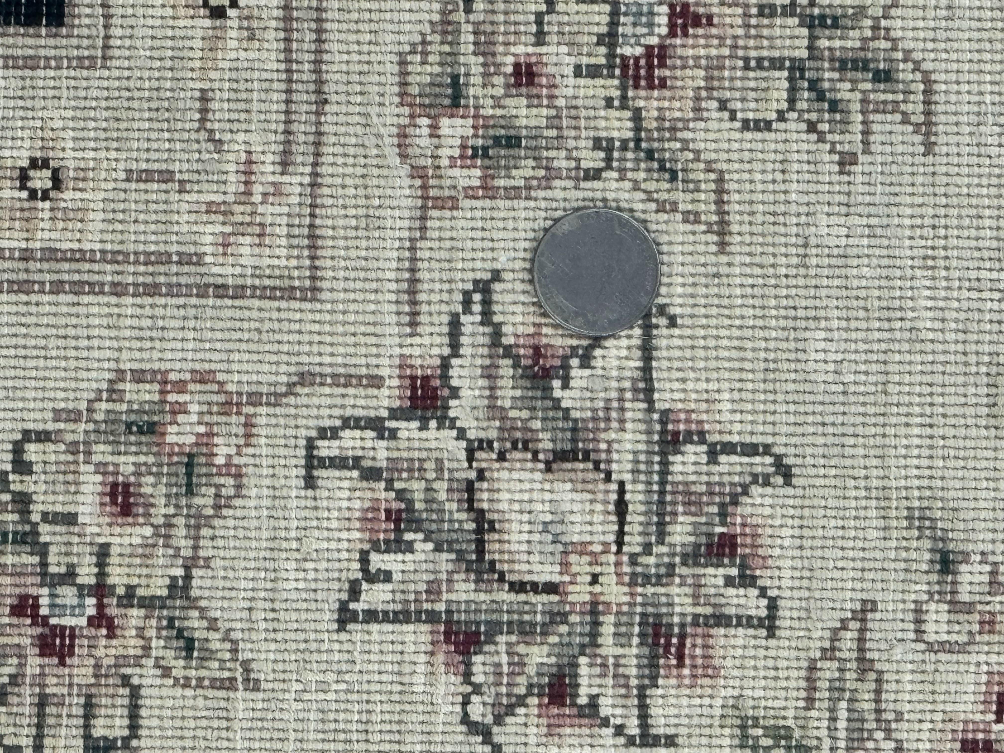 Sino Persian Rug 6x9, Black and Ivory, Wool and Silk Highlights, Handmade - Jewel Rugs