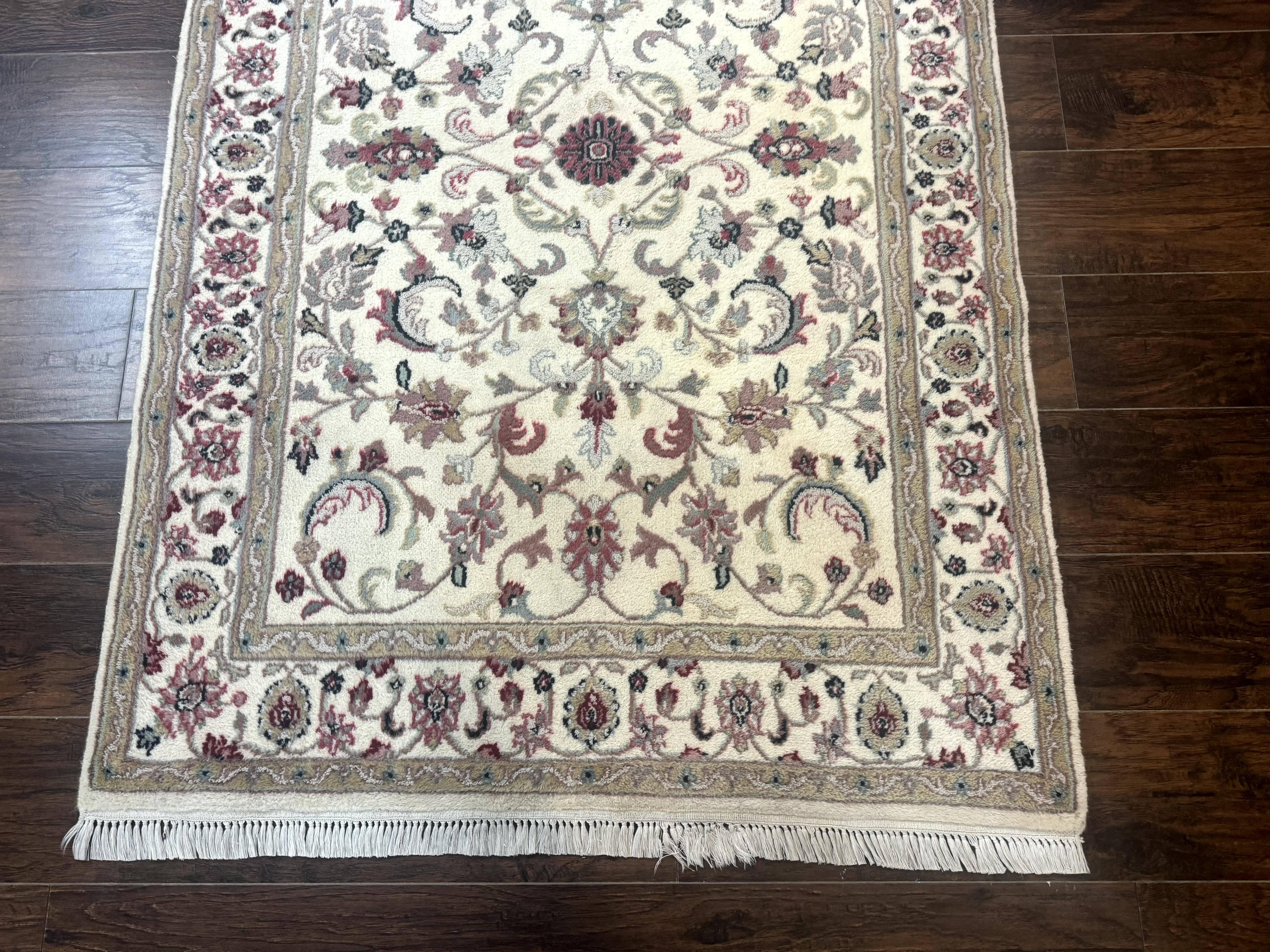 Indo Persian Rug 4x6, Floral Design, Wool Handmade Area Rug - Jewel Rugs