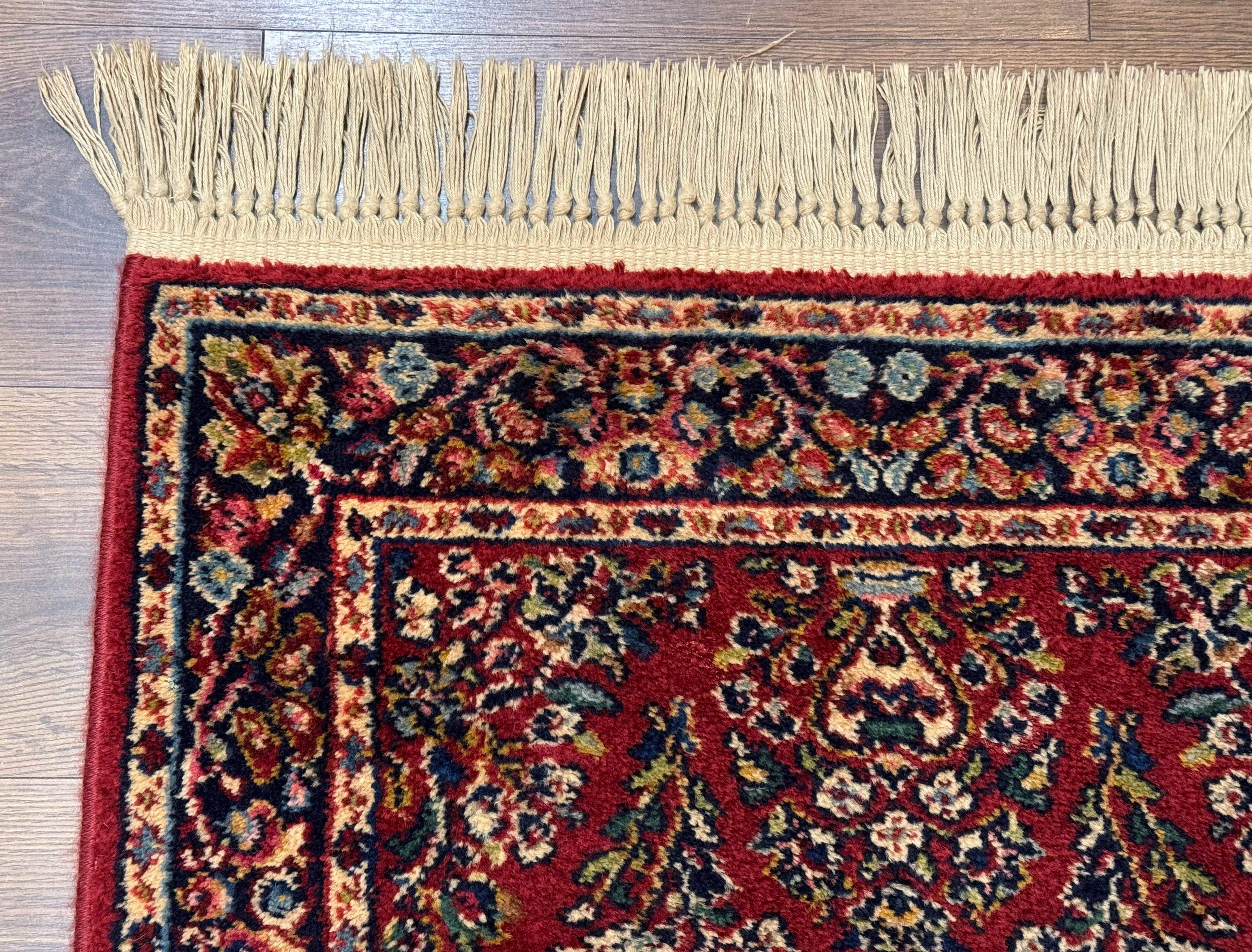 Karastan Runner Rug 2.6 x 8.6, Red Sarouk #785, Original 700 Series, Wool, Rare - Jewel Rugs