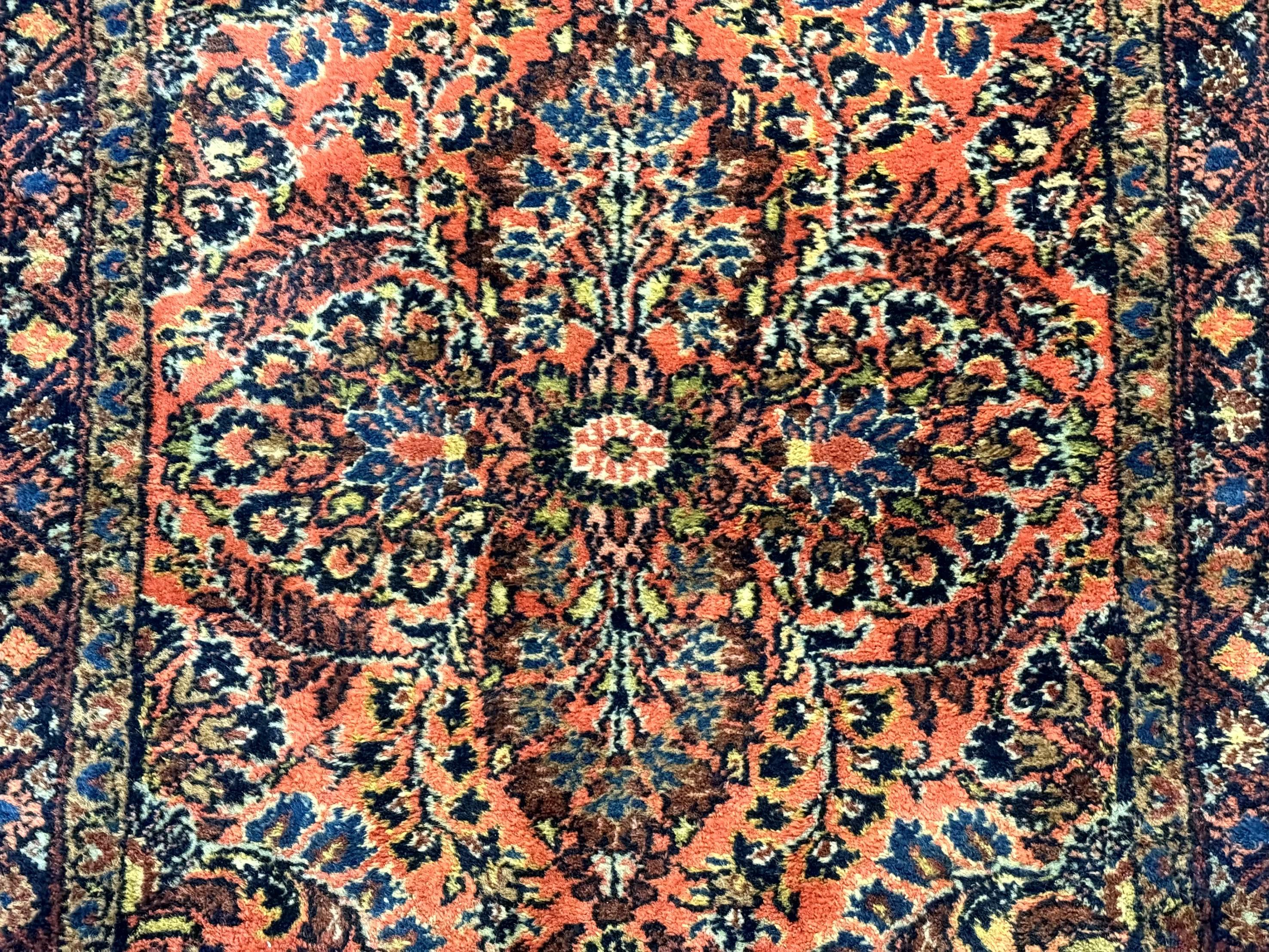 Antique Persian Lilihan Rug 2x4, Red, Floral, Wool, Handmade Lilian Persian Carpet - Jewel Rugs