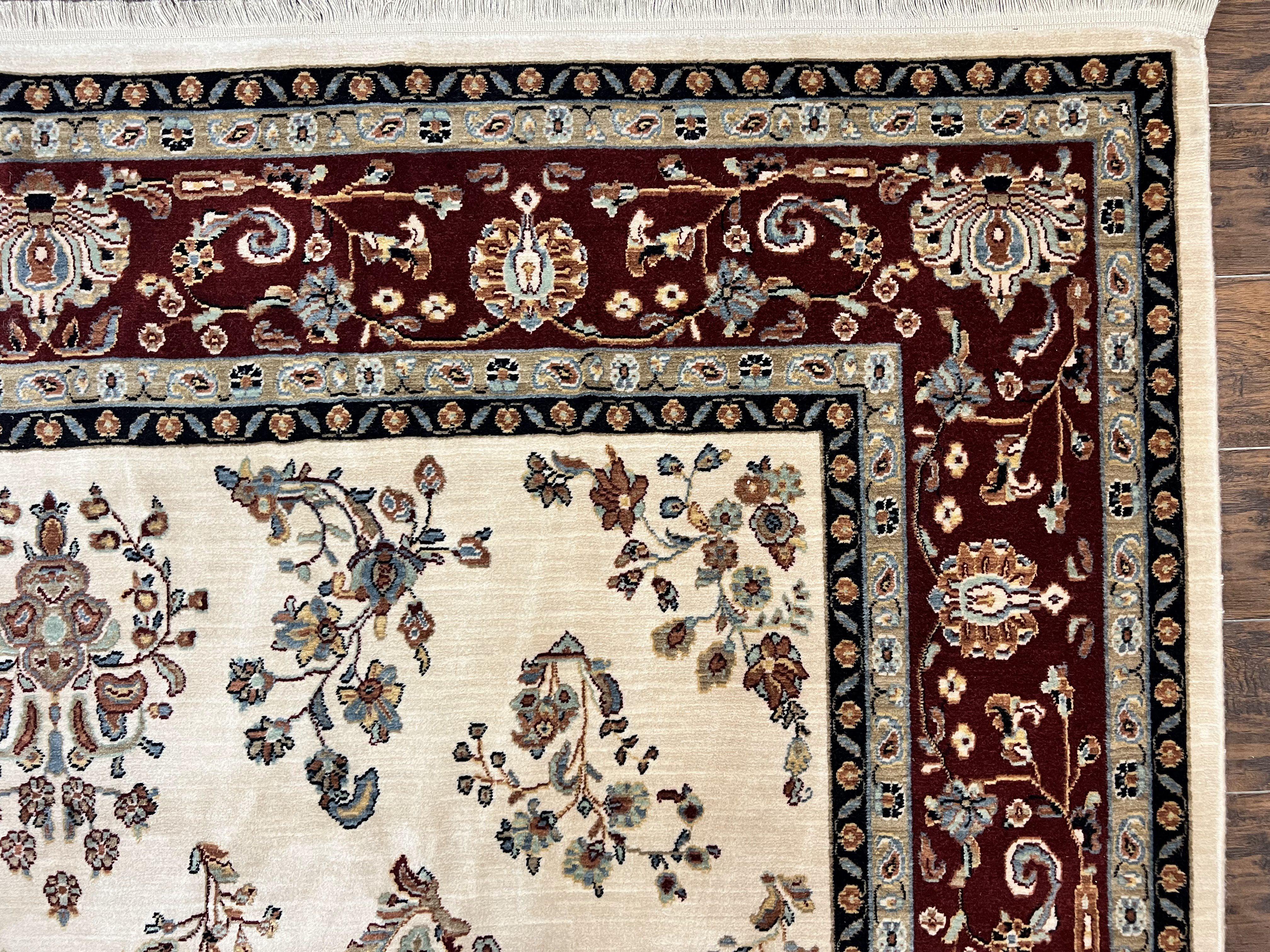 Karastan Rug 8.6 x 11.6, English Manor #2103, Ivory Floral Sarouk, Wool Karastan Carpet, Large Karastan Area Rug, Traditional Karastan Rug - Jewel Rugs