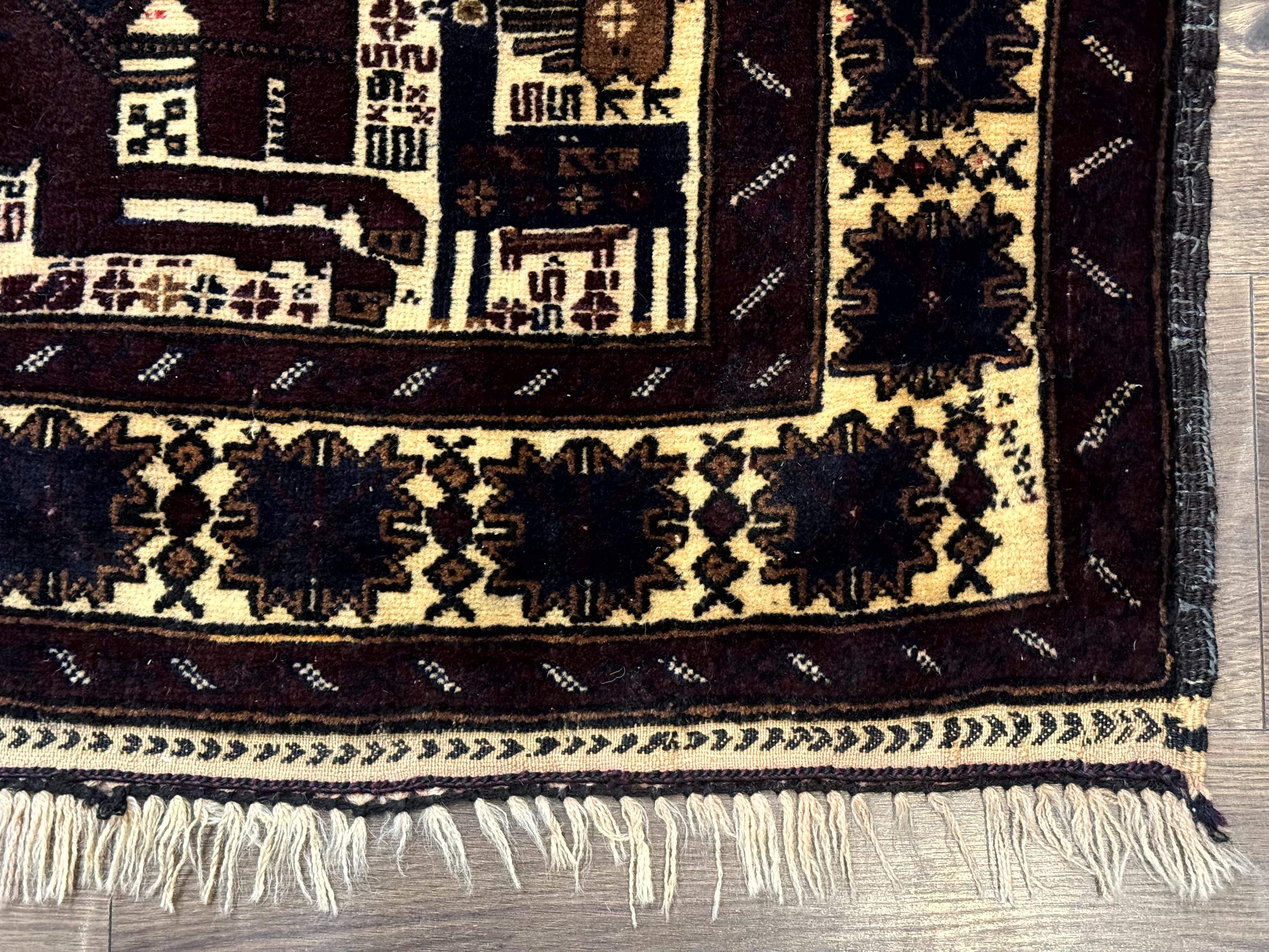 Persian Baluch Tribal Rug 4x6, Human and Bird Pictorials, Vintage, Wool, Collectible - Jewel Rugs