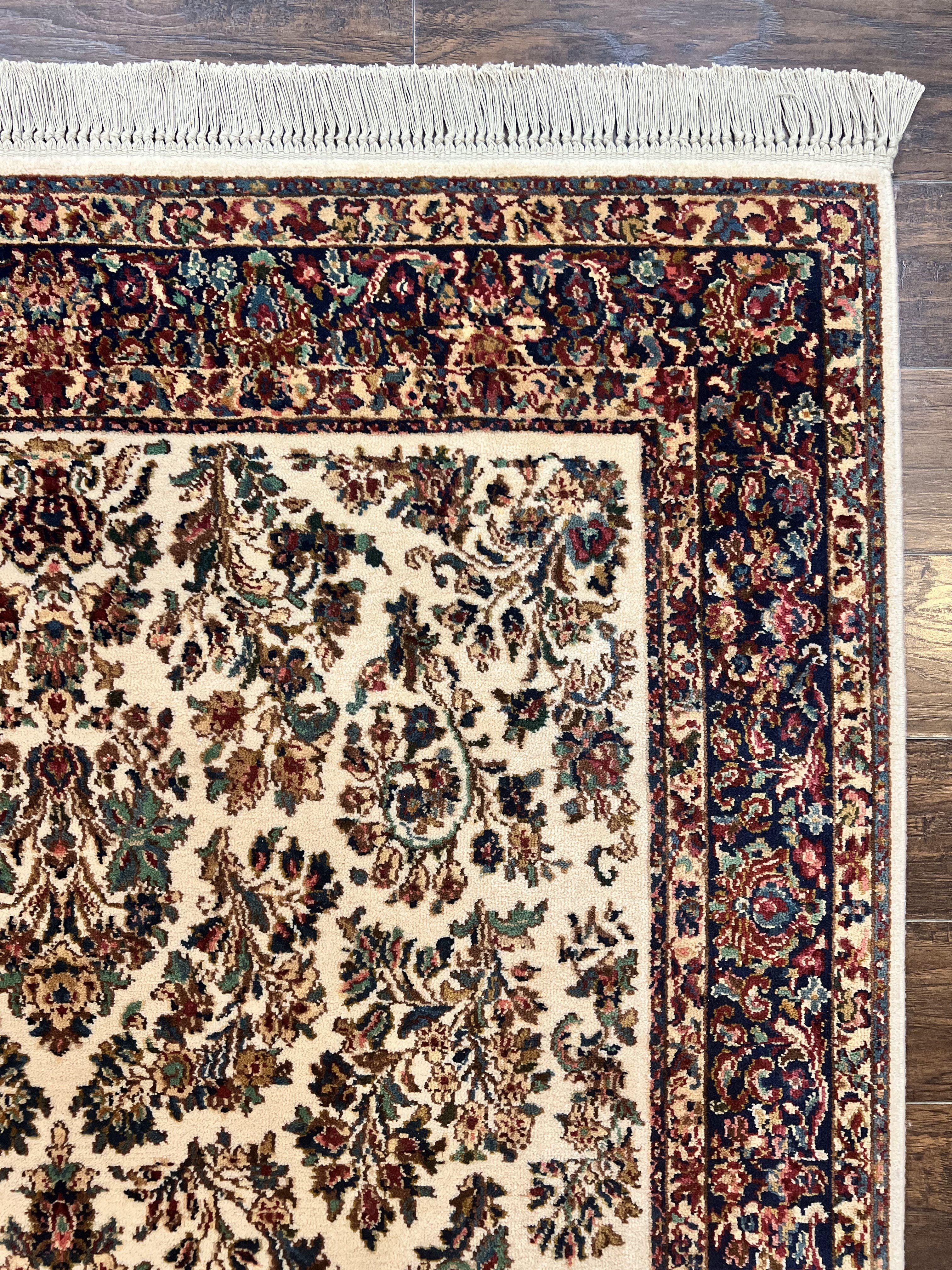 Karastan Rug 5.9 x 9, Ivory Sarouk #760, Wool Vintage Original Collection 700 Series - Jewel Rugs