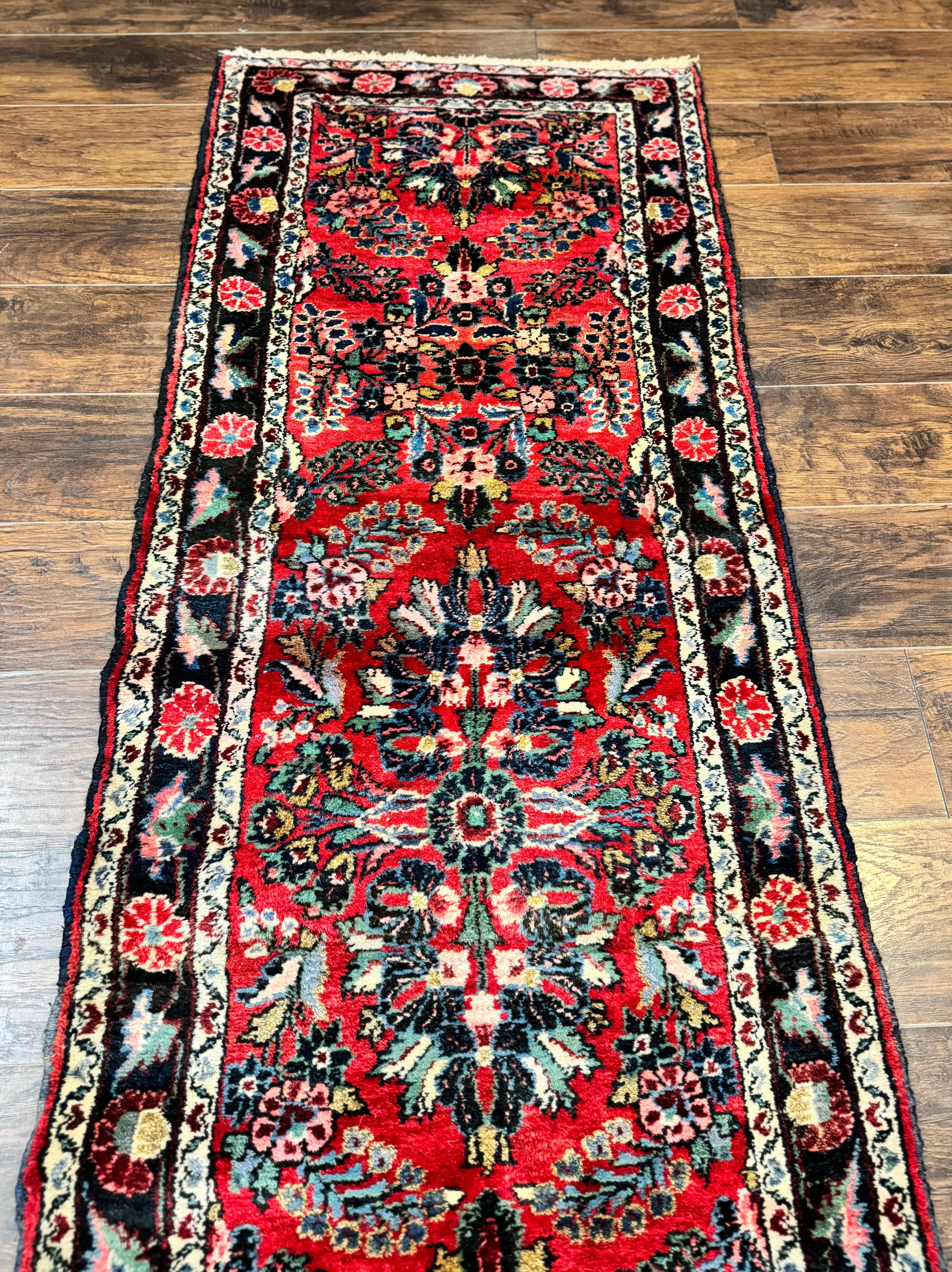 Antique Persian Runner Rug 2.7 x 20 Red Long Runner for Hallway Wool Handmade - Jewel Rugs