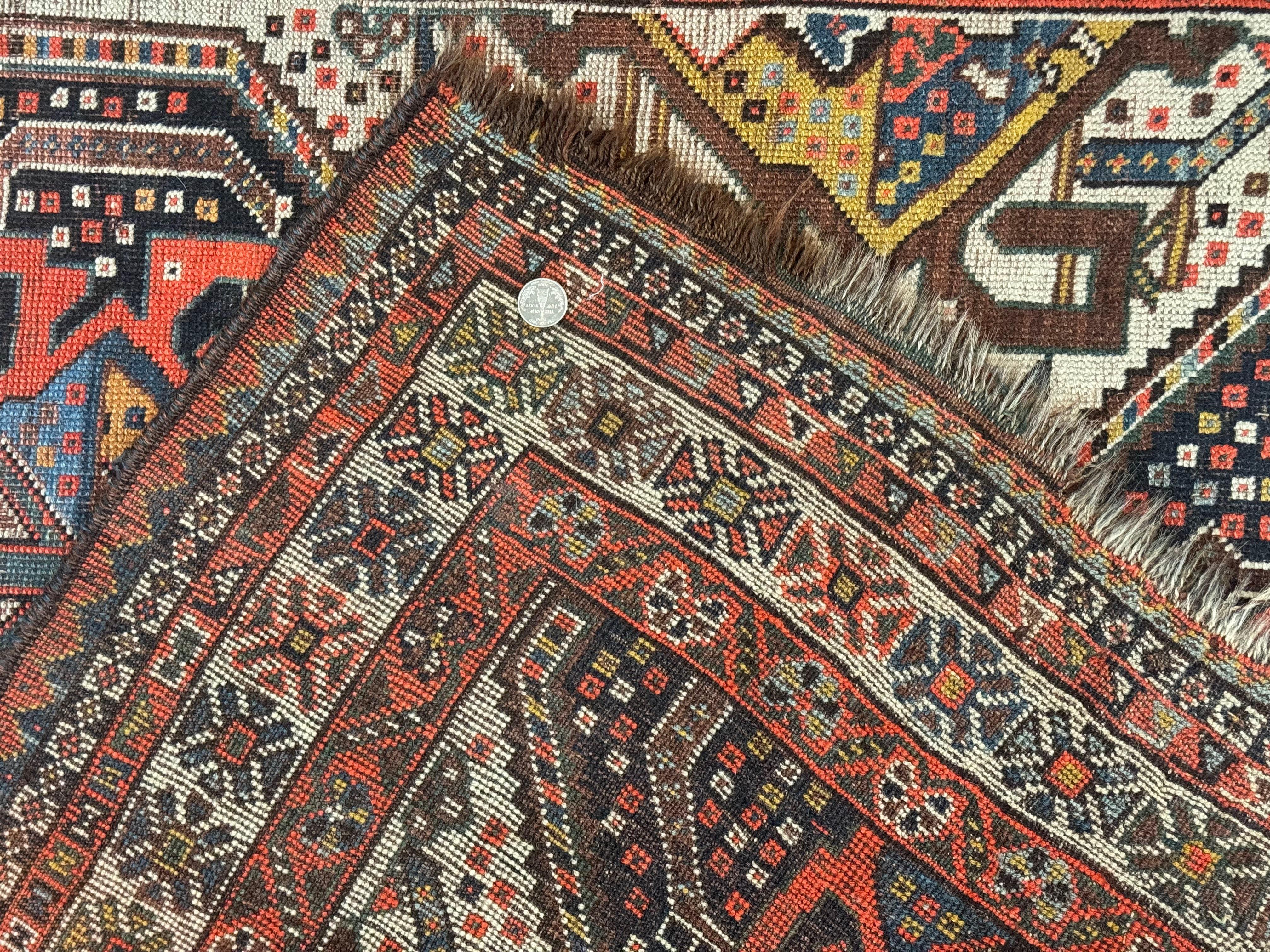 Antique Persian Qashqai Rug 5x8, Persian Tribal Rug, Khamseh Rug - Jewel Rugs