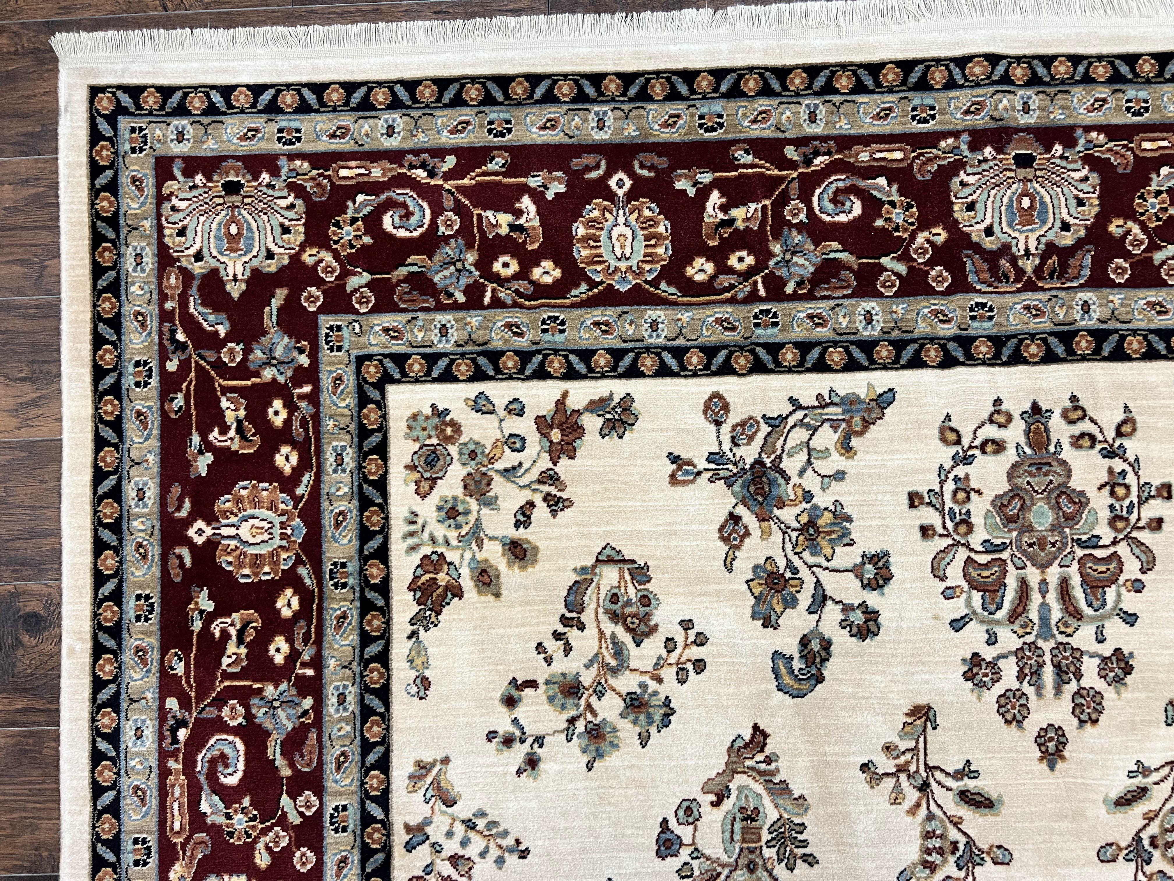 Karastan Rug 8.6 x 11.6, English Manor #2103, Ivory Floral Sarouk, Wool Karastan Carpet, Large Karastan Area Rug, Traditional Karastan Rug - Jewel Rugs
